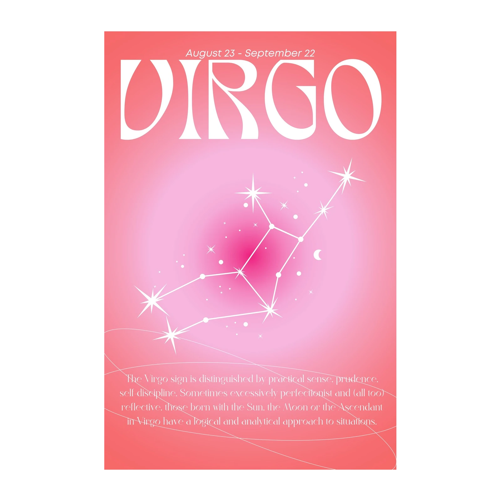 Virgo Zodiac Constellation Aesthetic Wall Art
