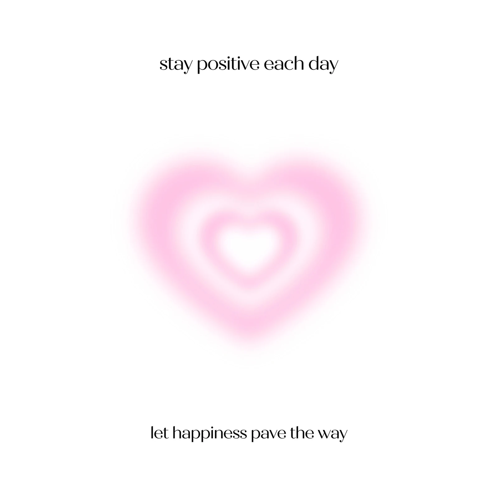 Aesthetic Pink Heart "Stay Positive" Wall Art
