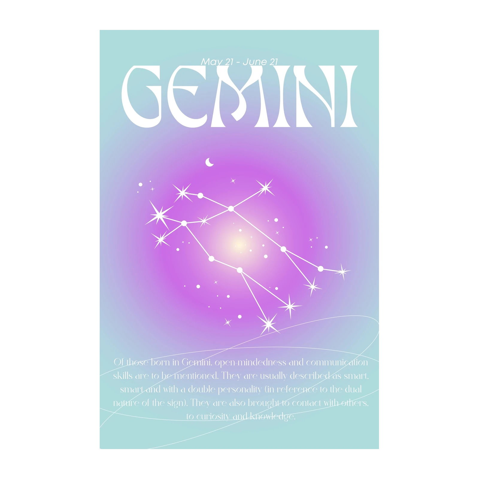 Gemini Zodiac Constellation Wall Art