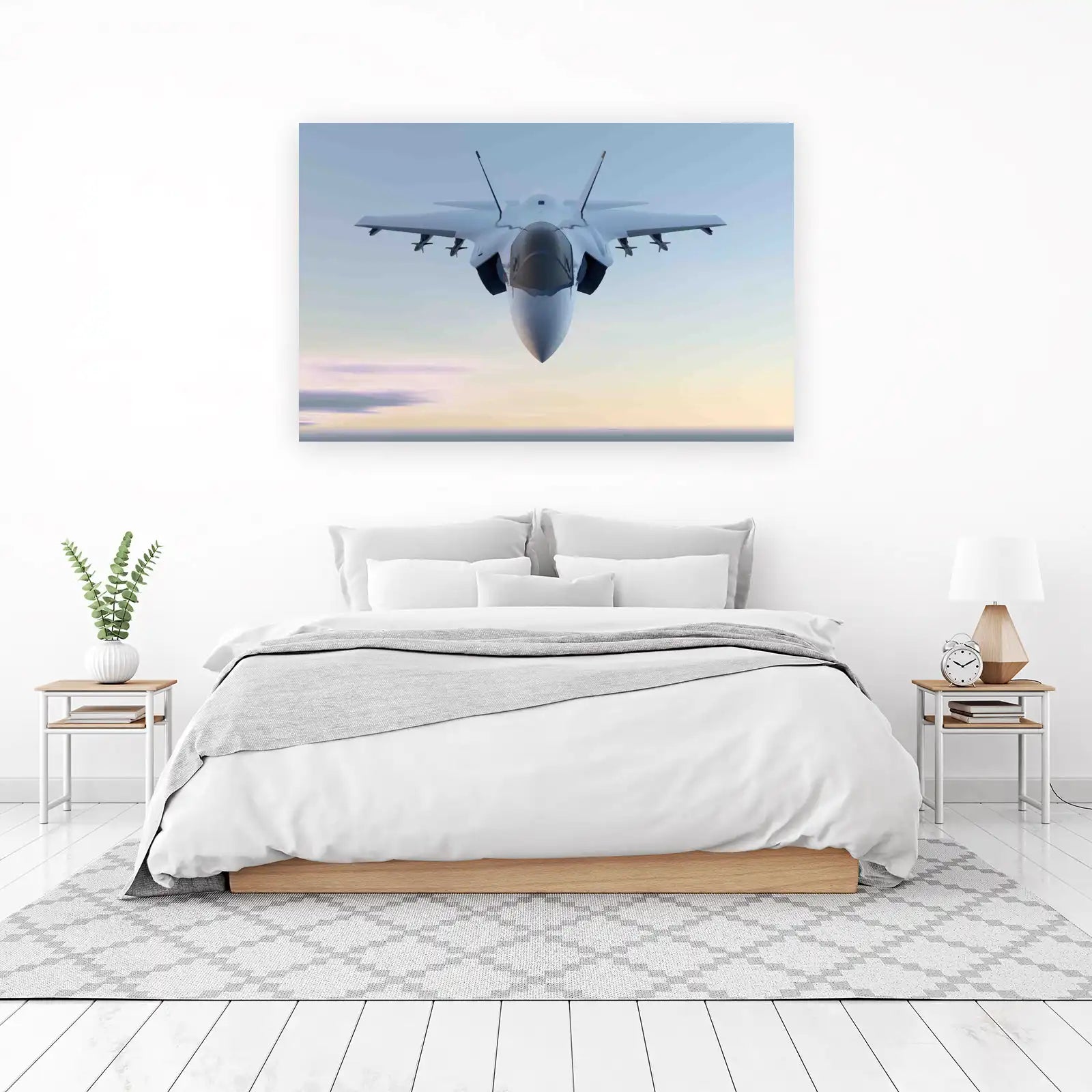 Modern Fighter Jet Sky Wall Art