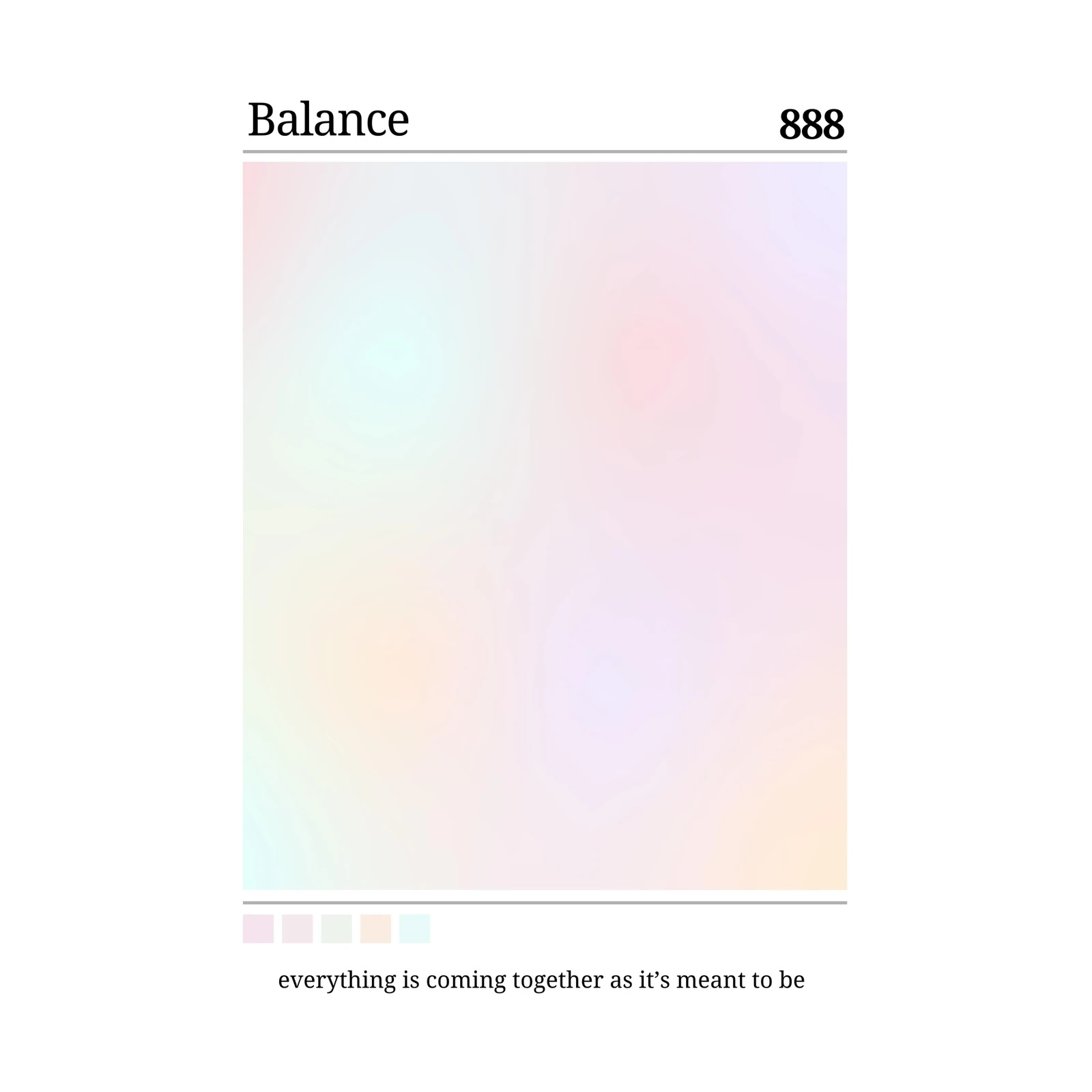 Pastel Gradient "Balance 888" Wall Art