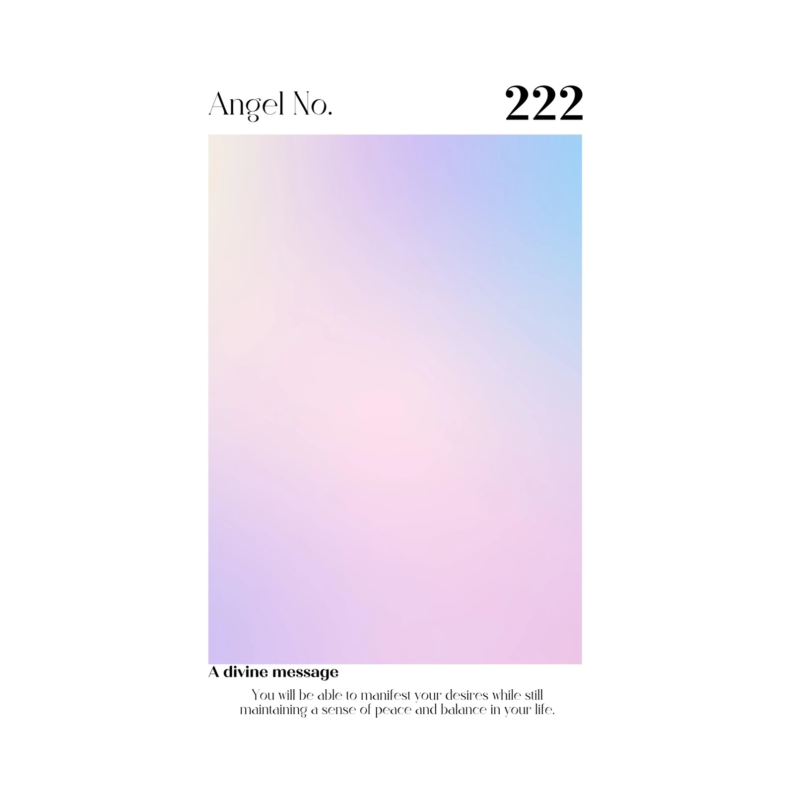 Angel Number 222 Gradient Wall Art