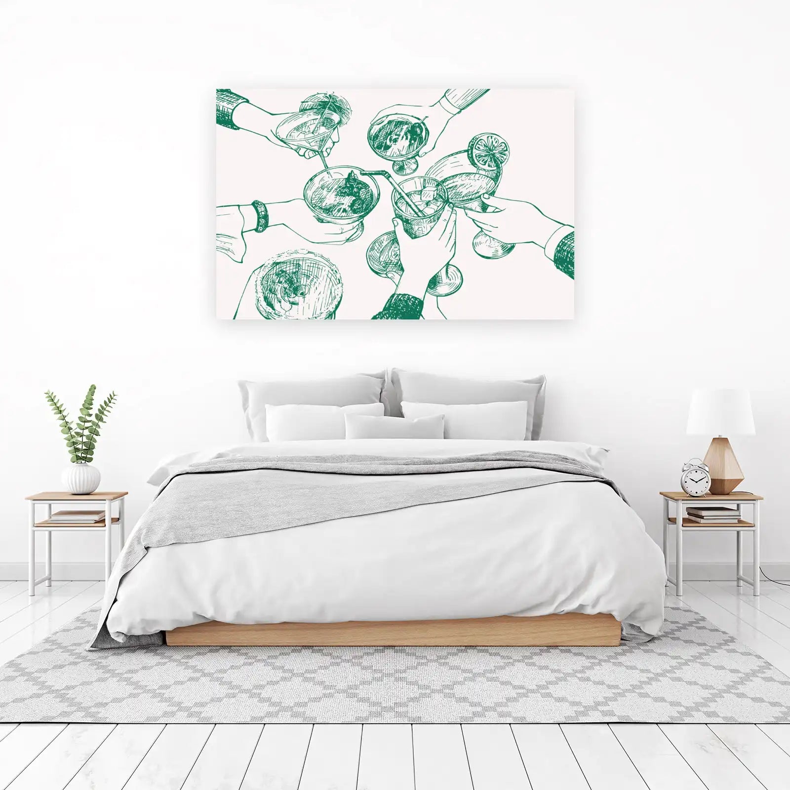 Cheers to Joy: Sketchy Cocktail Toast Wall Art
