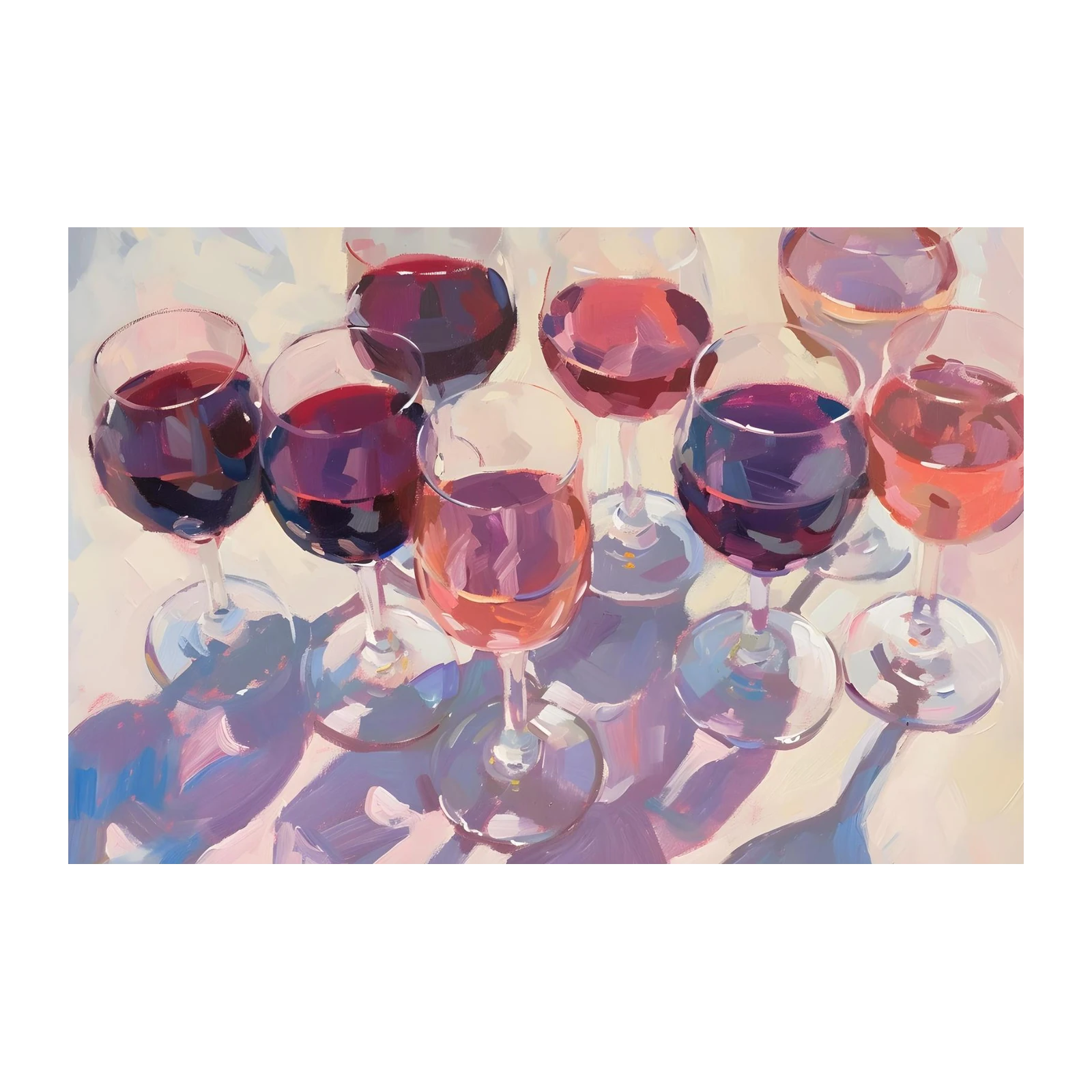Vibrant Wine Glasses Wall Art - Modern Art