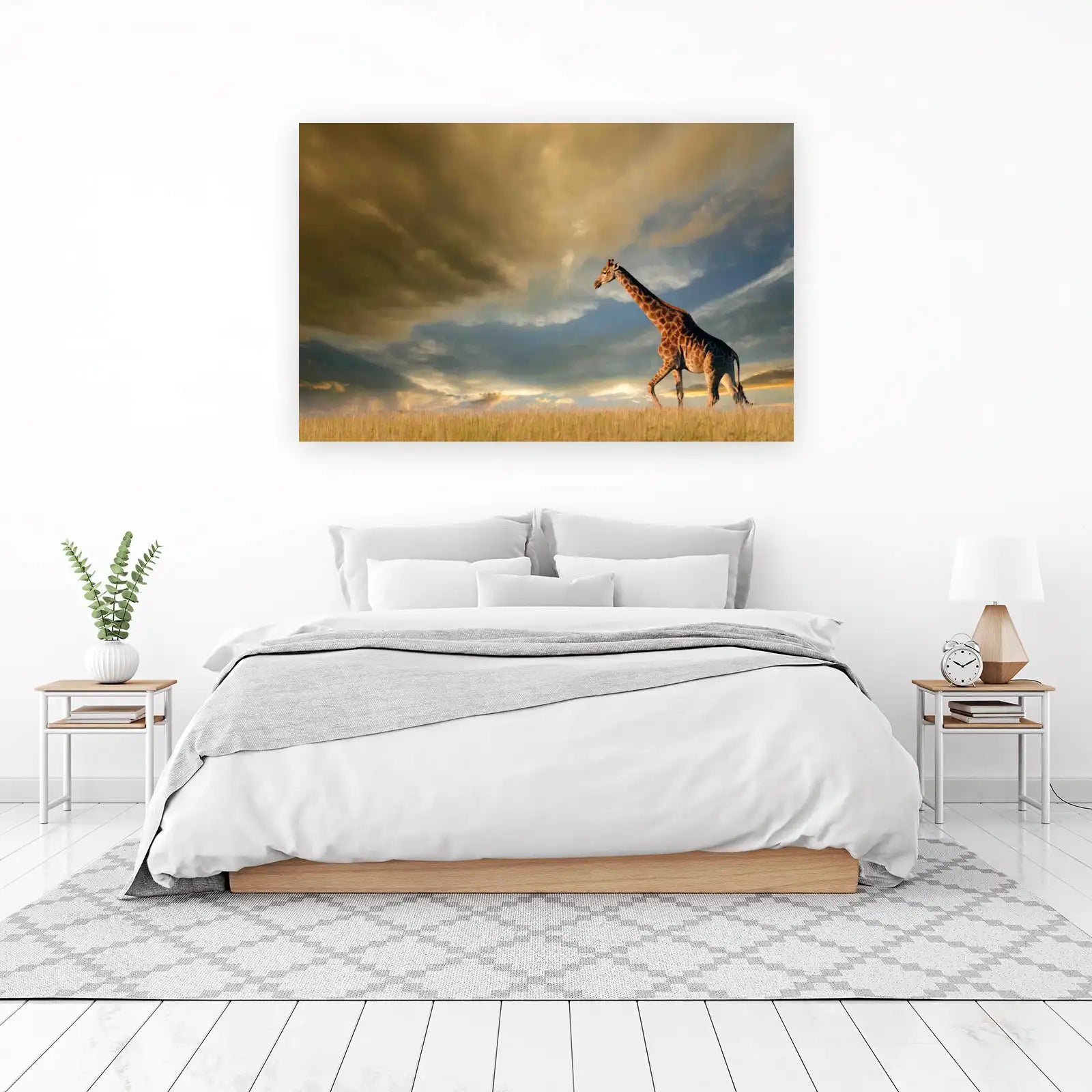 Majestic Giraffe Safari Sunset Wall Art