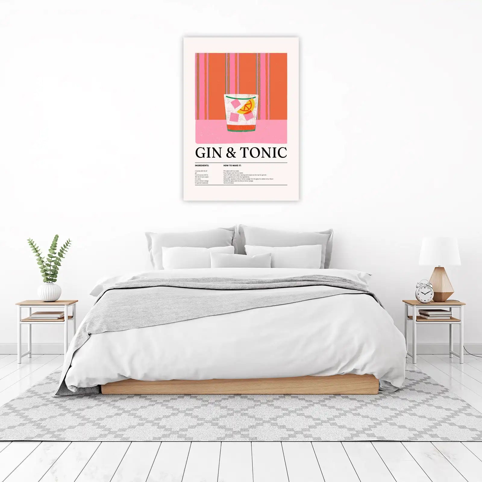 Vibrant Gin & Tonic Recipe Wall Art