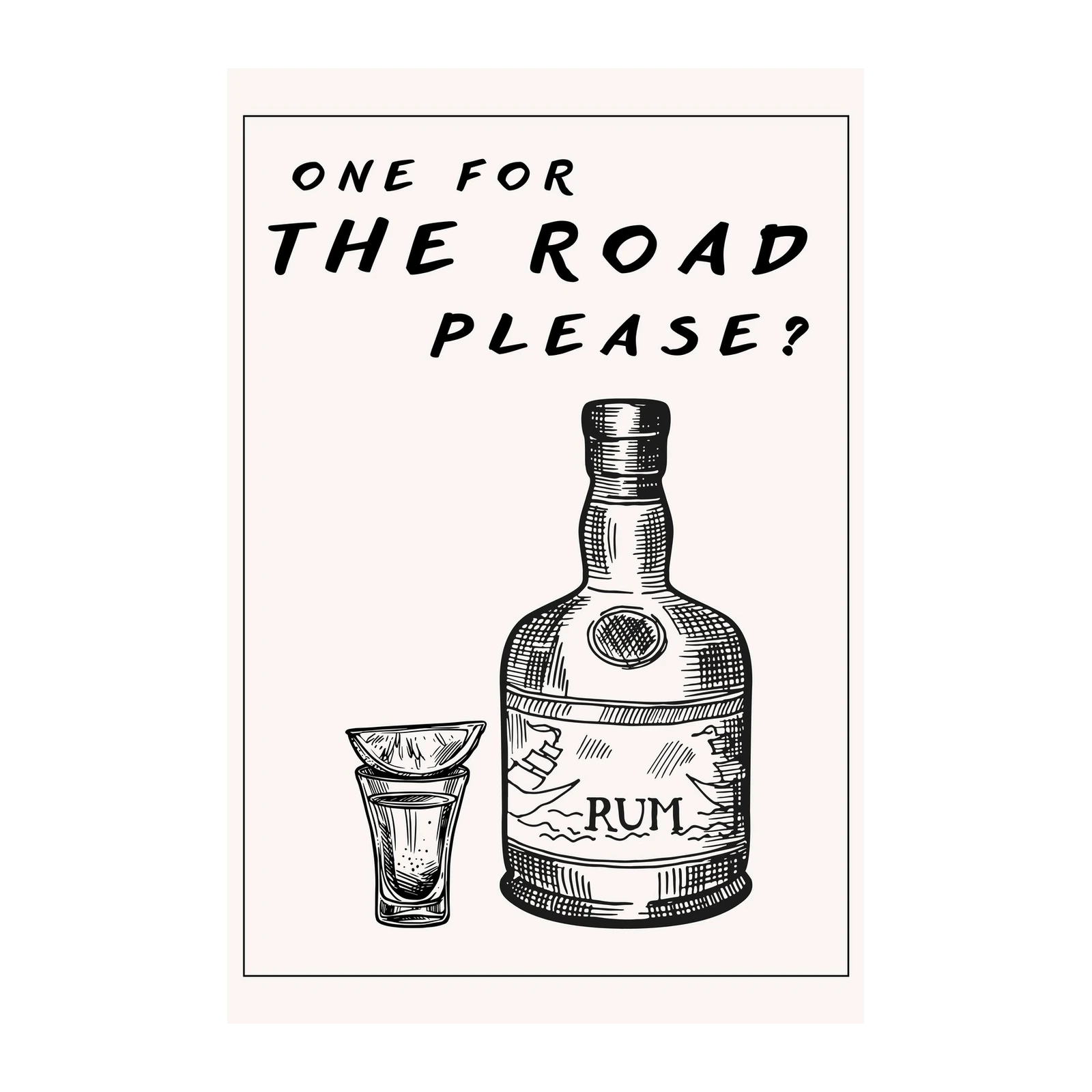 Vintage Rum Bottle & Shot Glass Wall Art