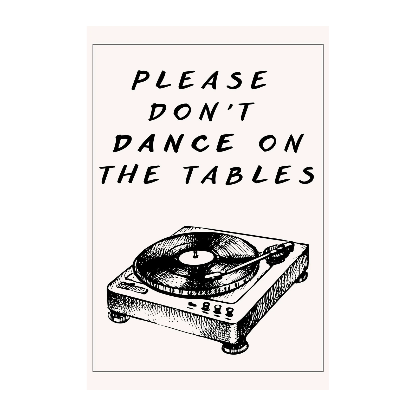 Vintage Record Player "Dance on Tables" Wall Art