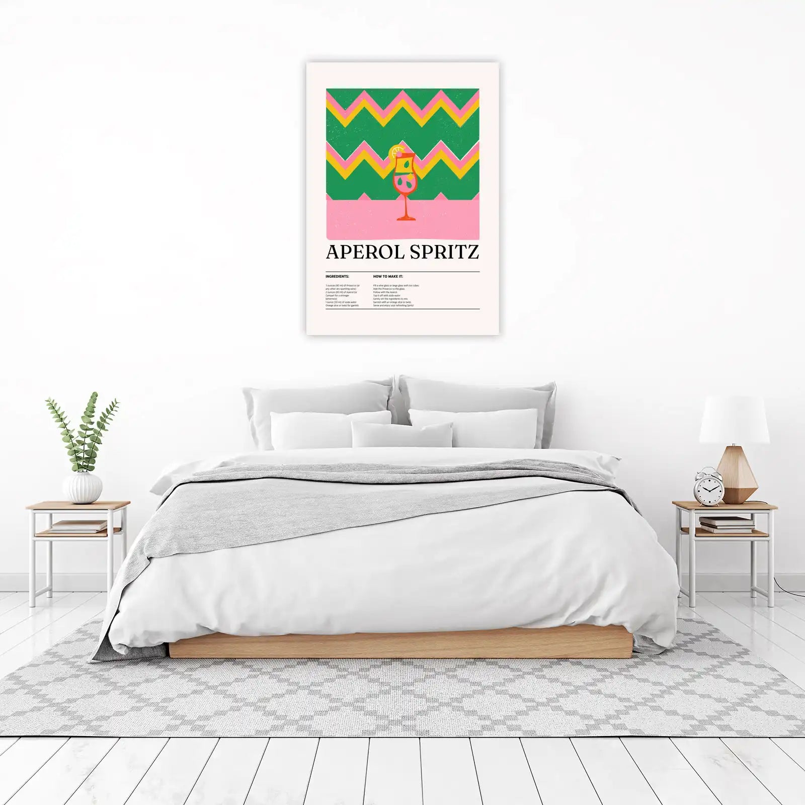 Retro Aperol Spritz Cocktail Art Wall Art