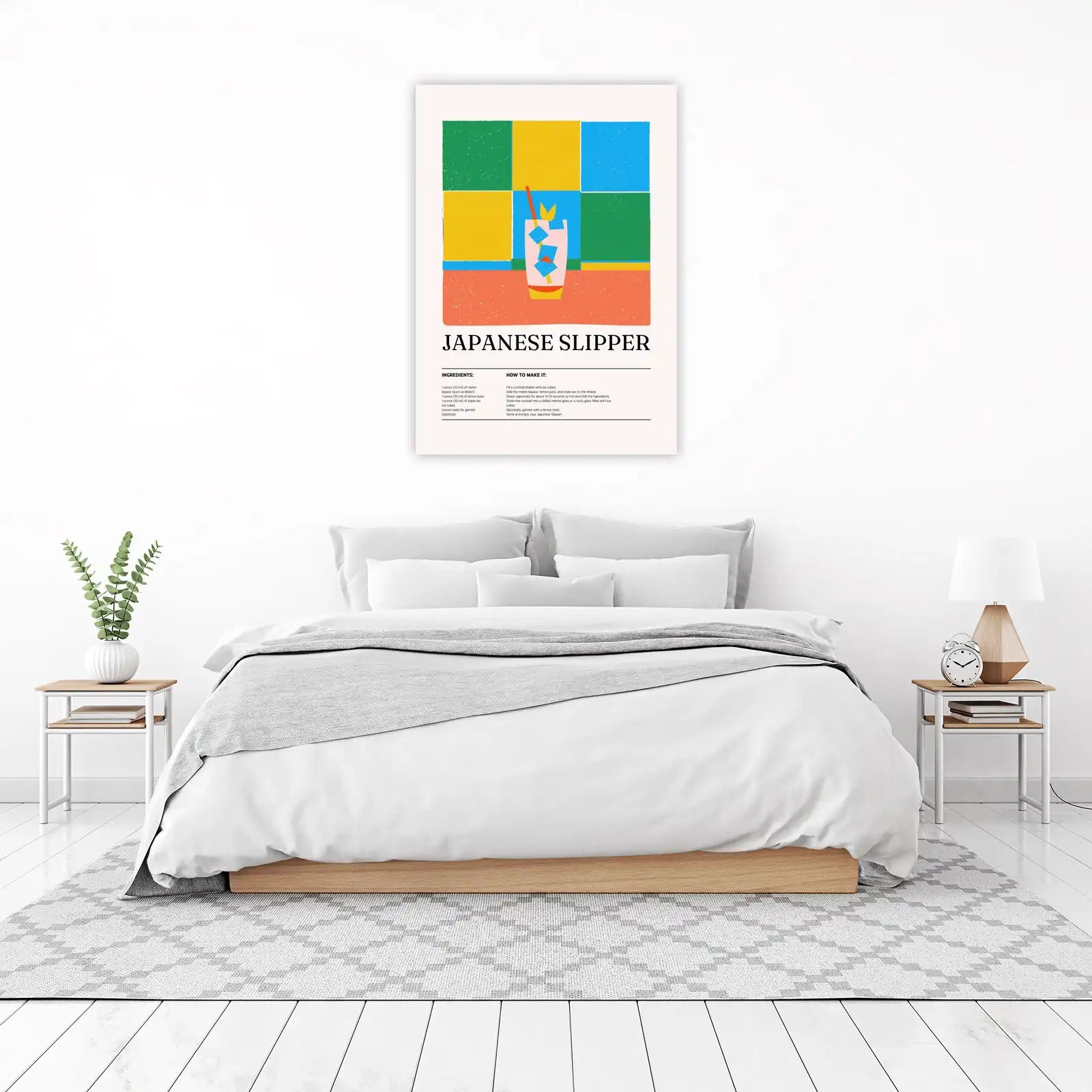 Vibrant Japanese Slipper Cocktail Wall Art