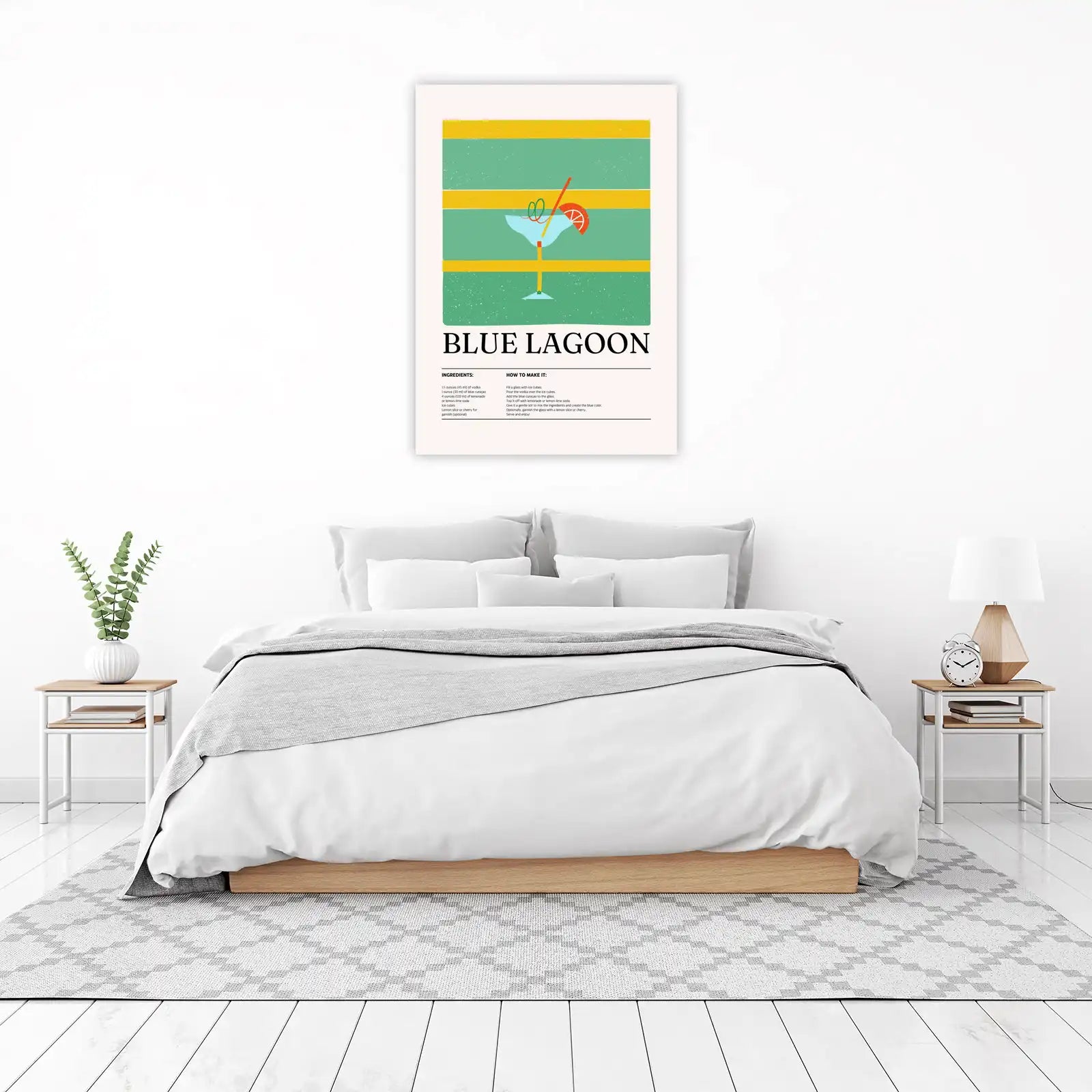 Blue Lagoon Cocktail Recipe Art Wall Art