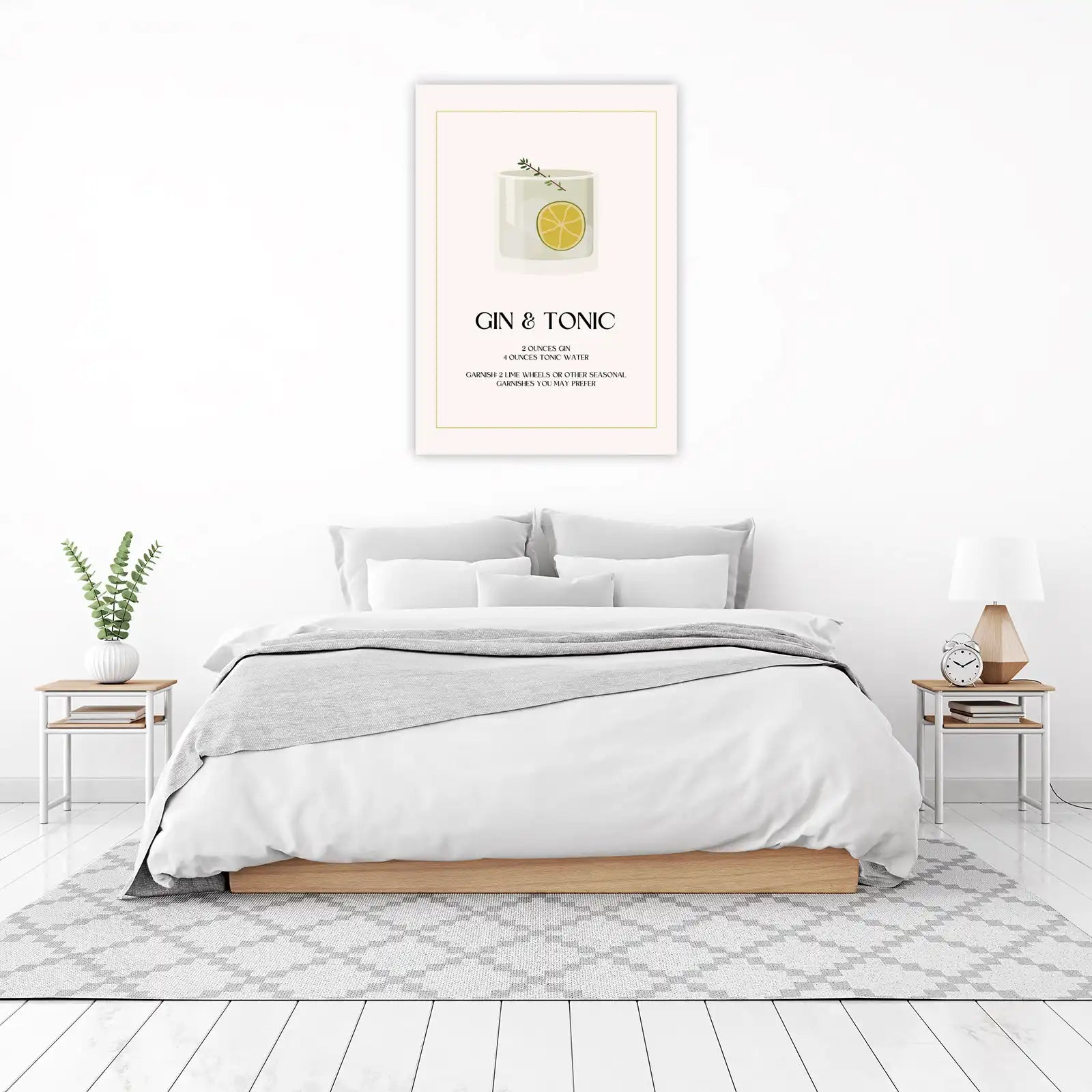 Elegant Gin & Tonic Recipe Wall Art