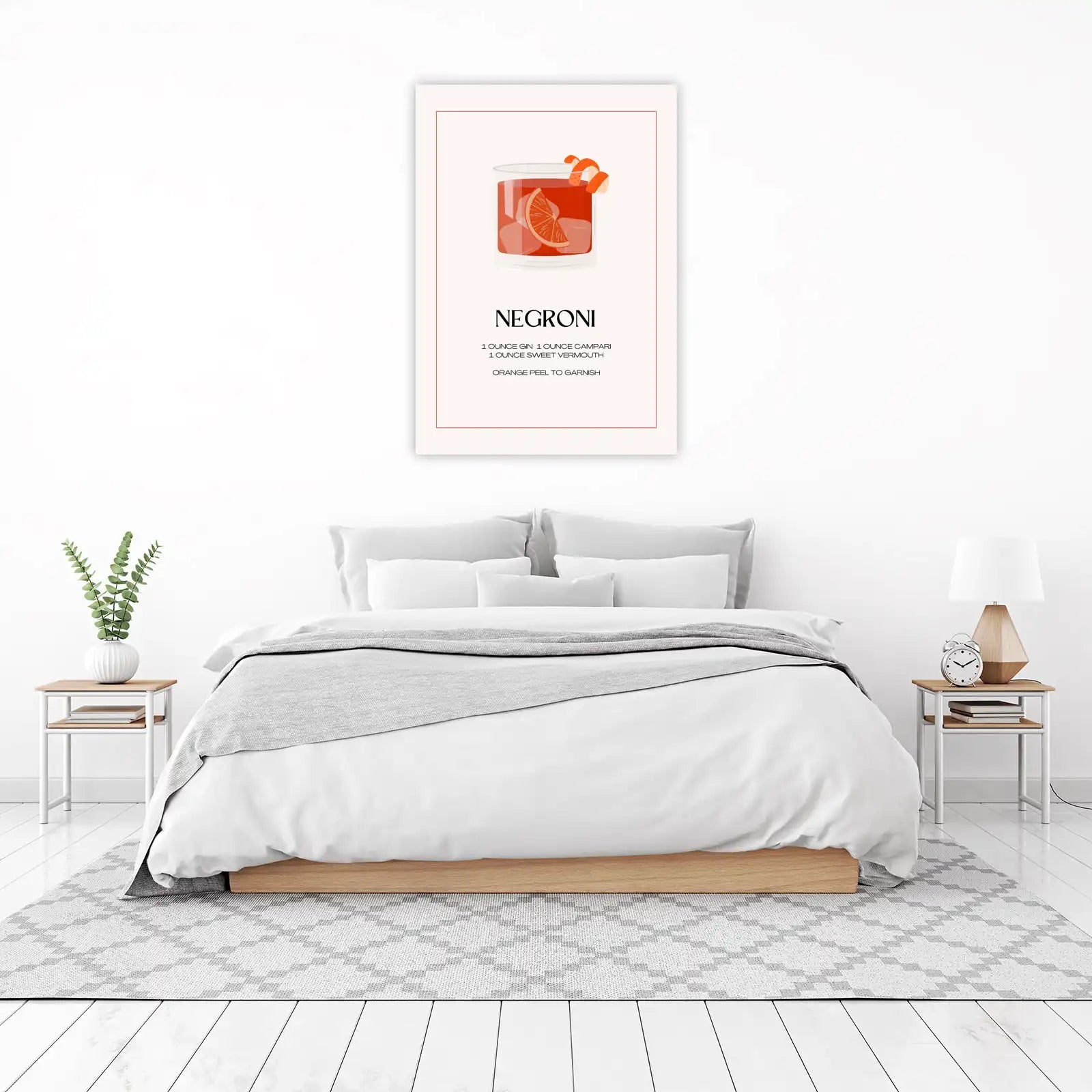 Classic Negroni Recipe Cocktail Wall Art