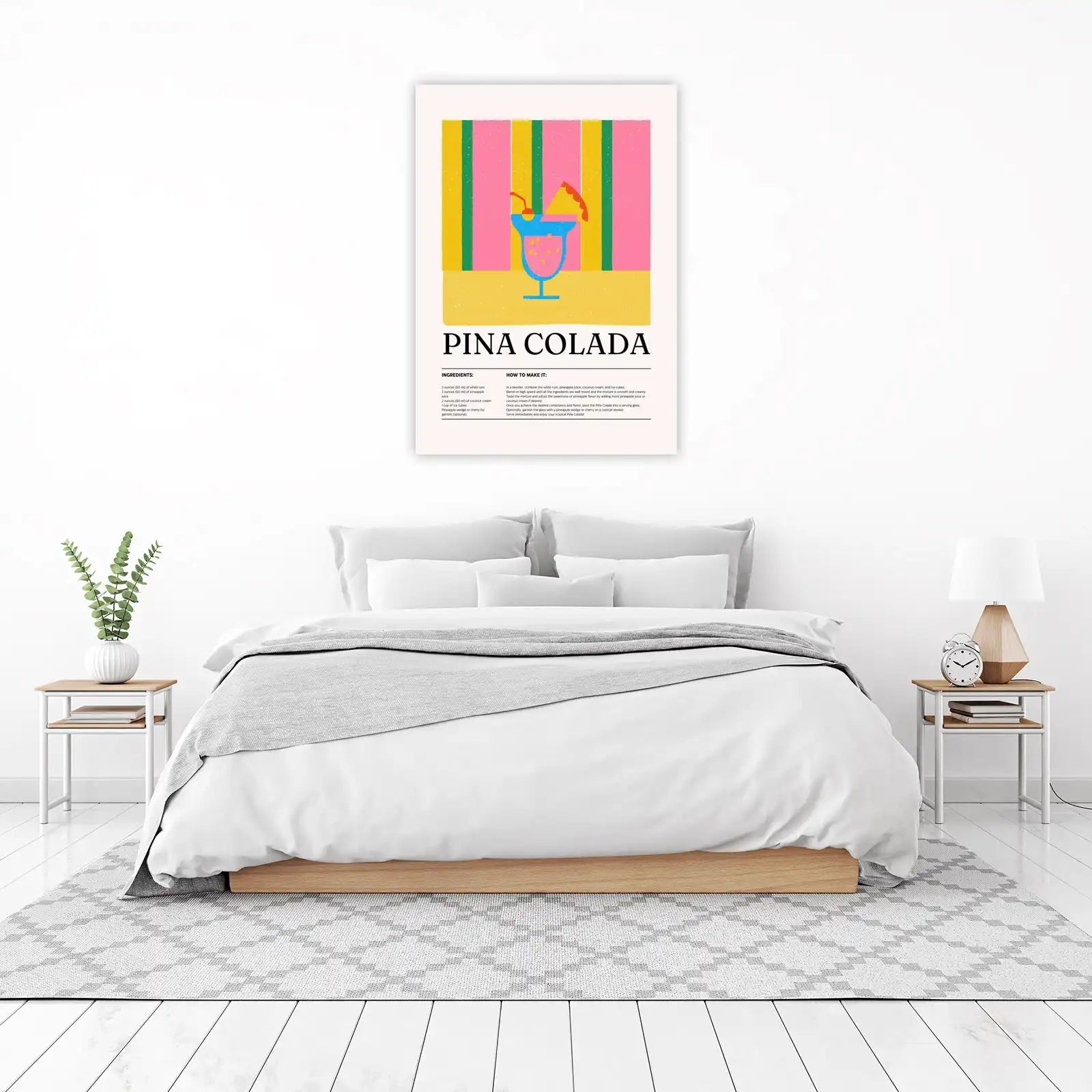 Tropical Piña Colada Recipe Wall Art Wall Art