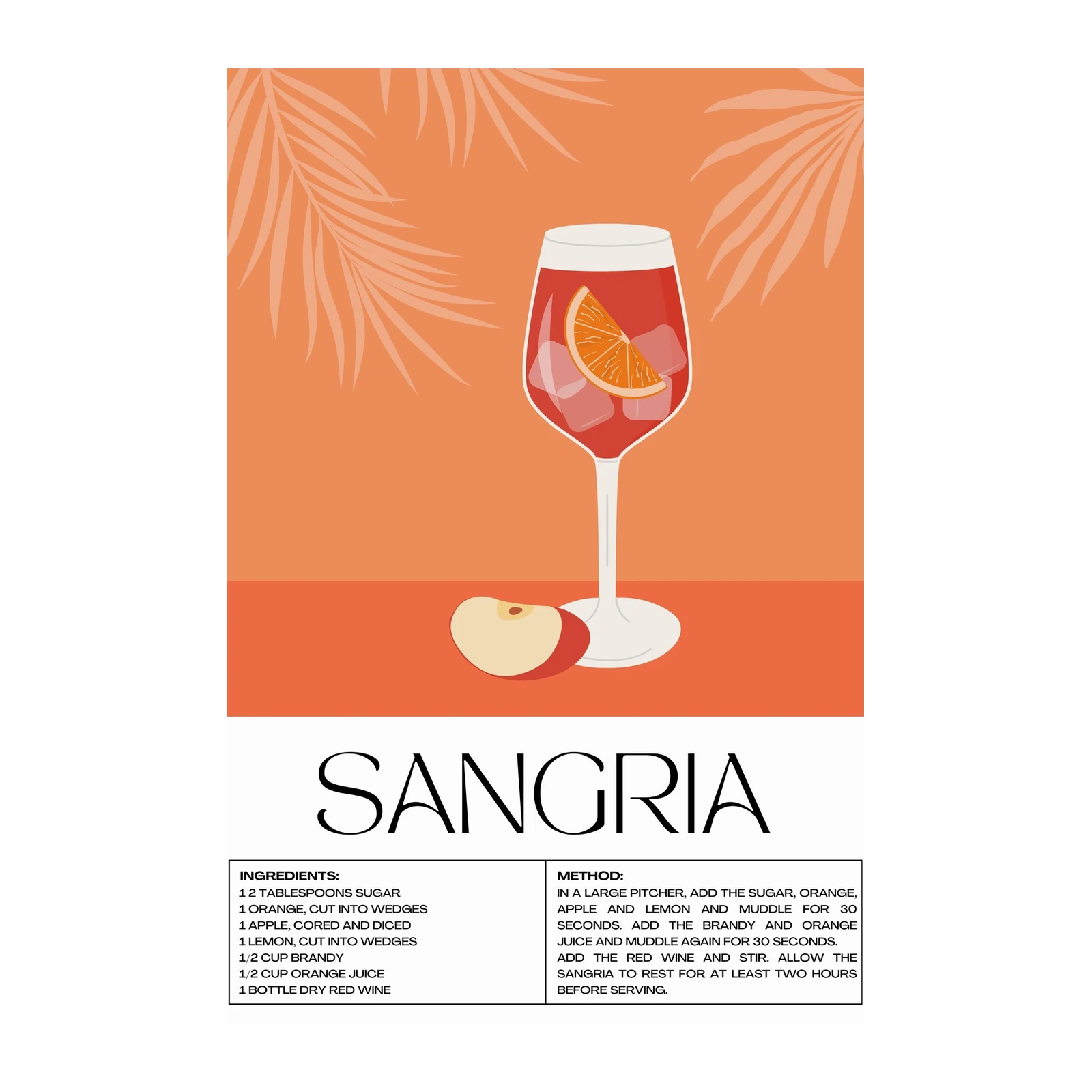 Refreshing Sangria Recipe Minimalist Wall Art