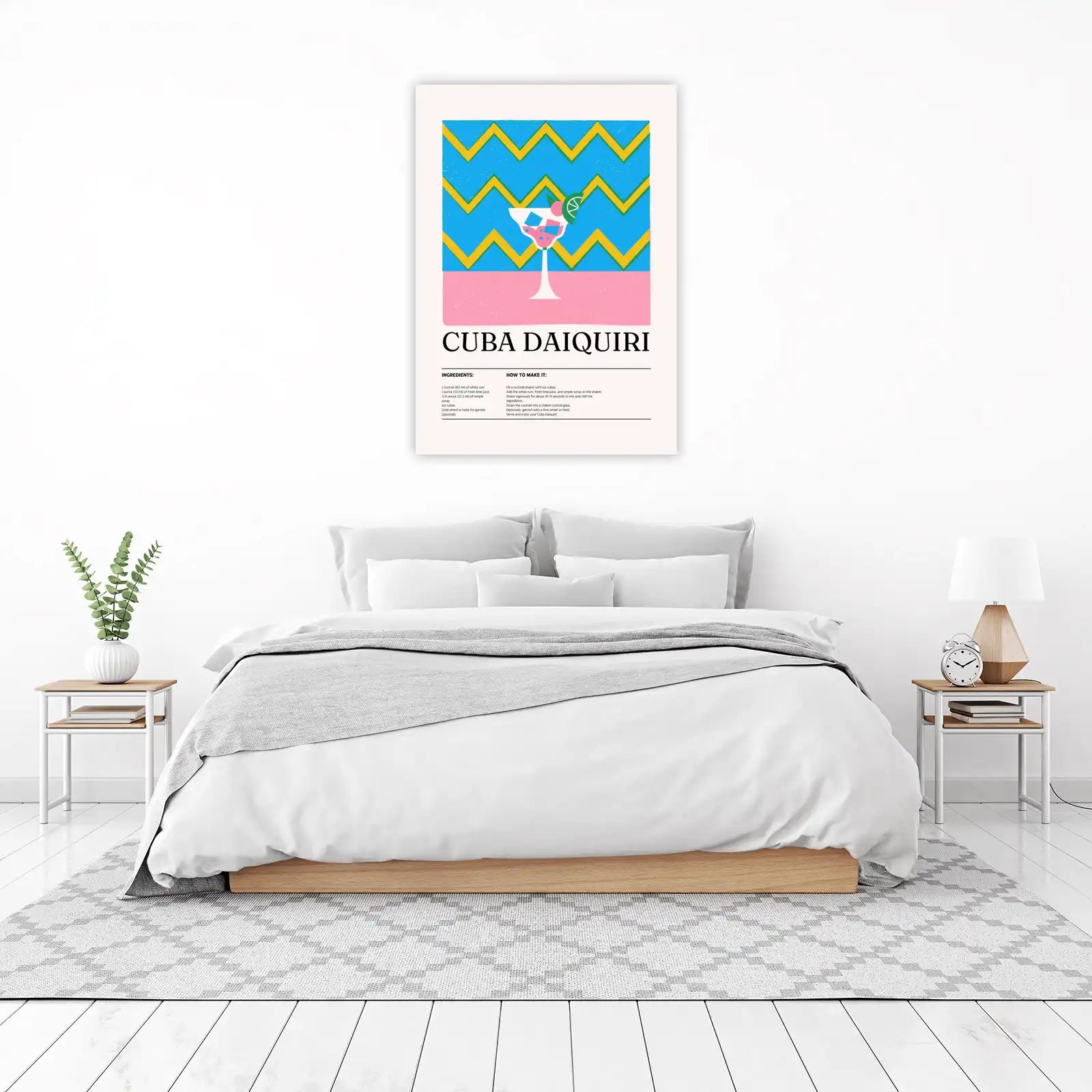 Vibrant Cuba Daiquiri Recipe Wall Art