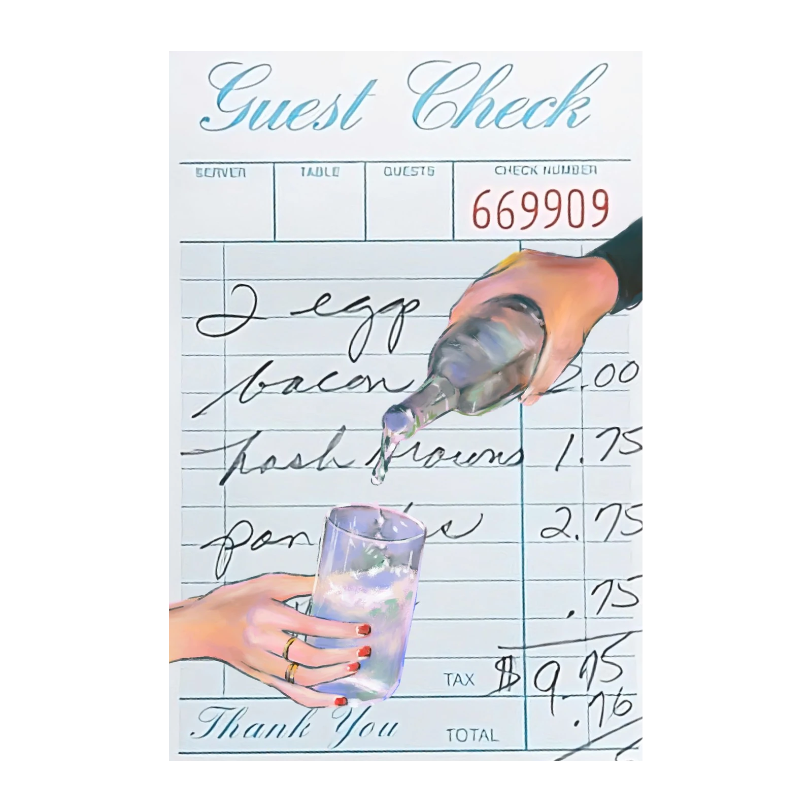 Breakfast Order Vintage Diner Guest Check Wall Art