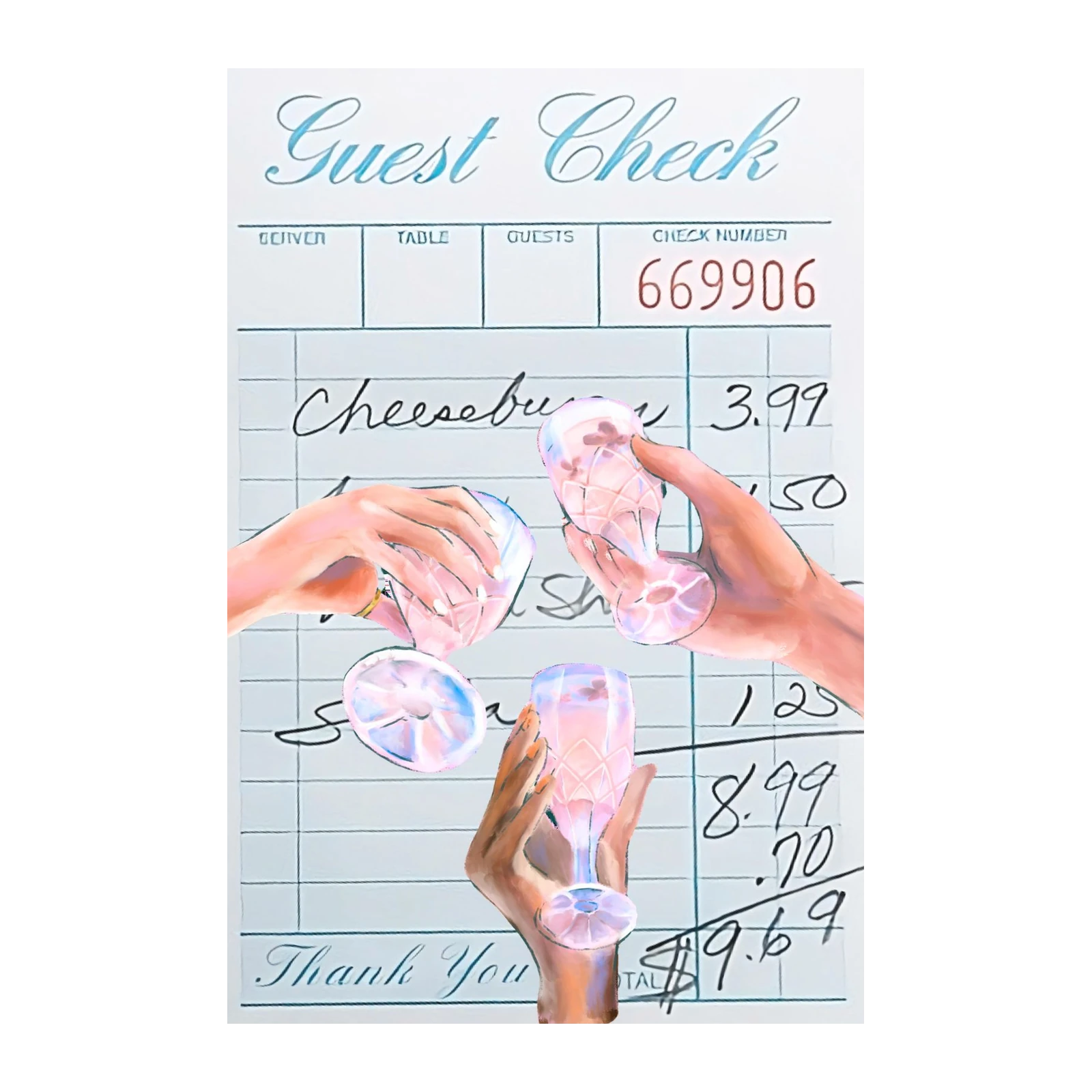 Retro Diner Vibes Crystal Glasses Wall Art
