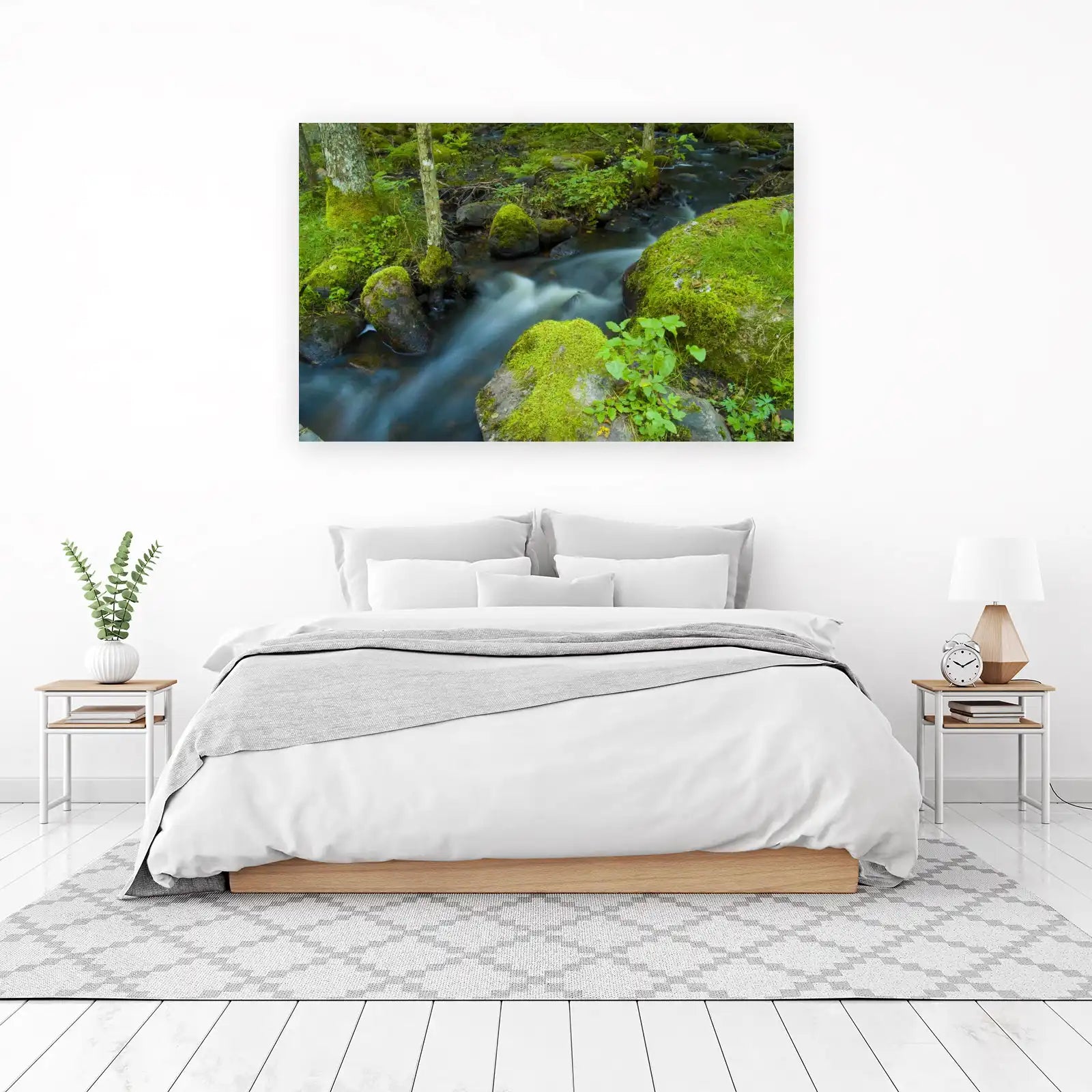 Tranquil Mossy Forest Stream Wall Art