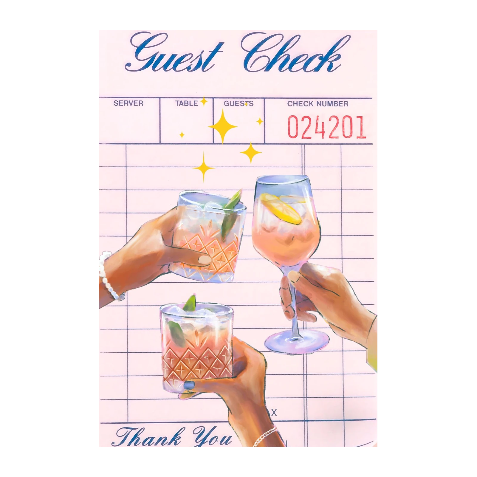 Cheers to Good Times Guest Check Wall Art