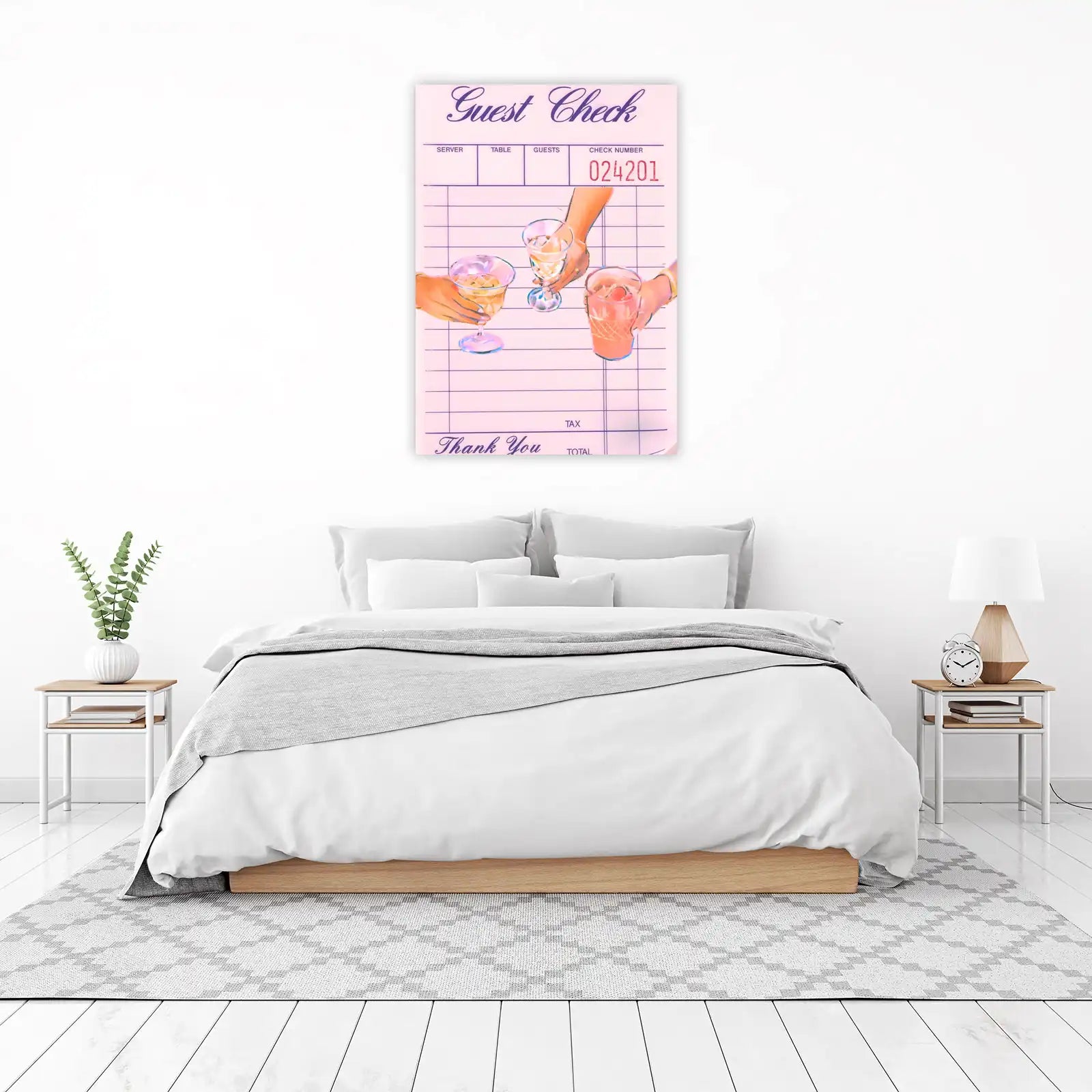 Vintage Cocktail Cheers Guest Check Wall Art