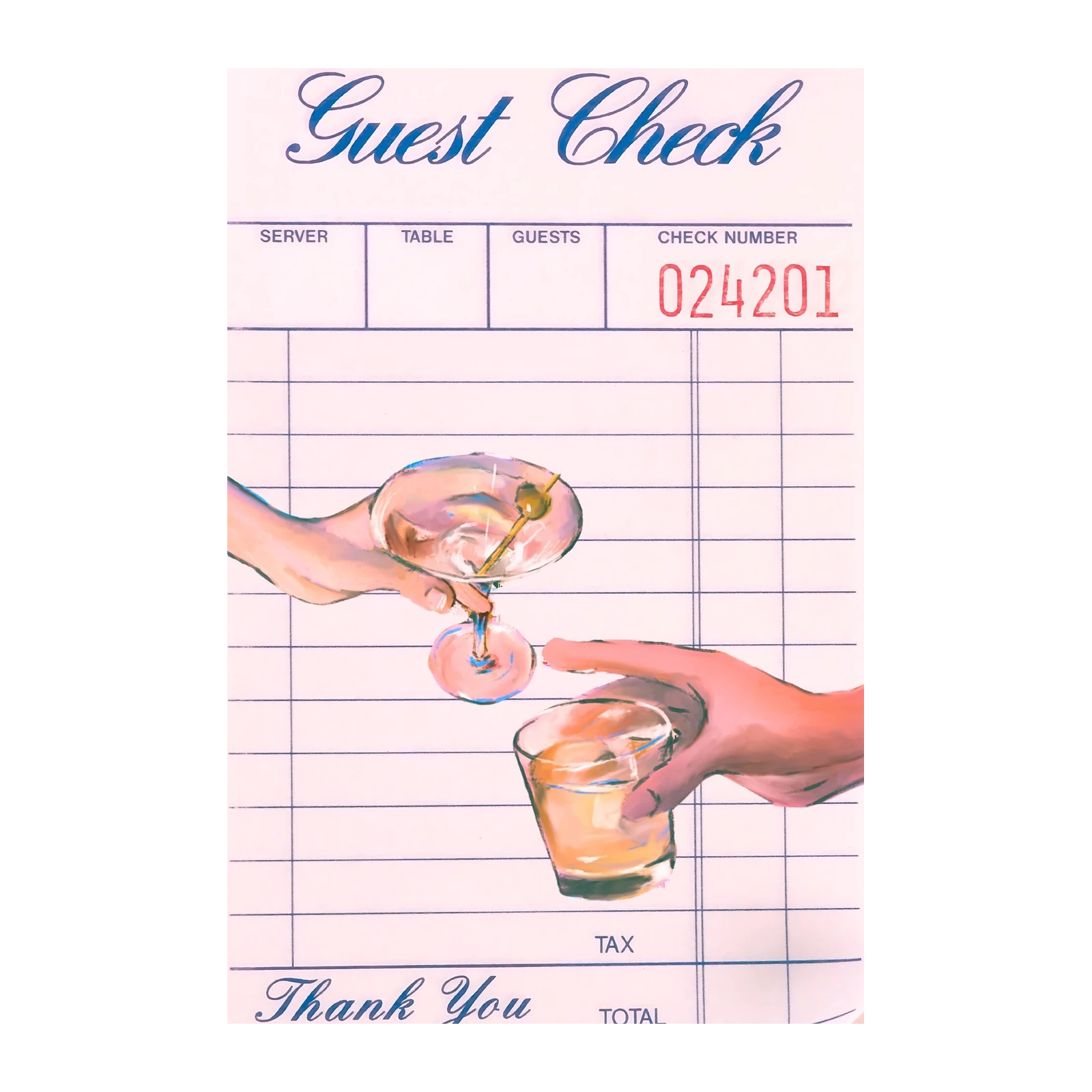 Cocktail Exchange Guest Check Wall Art