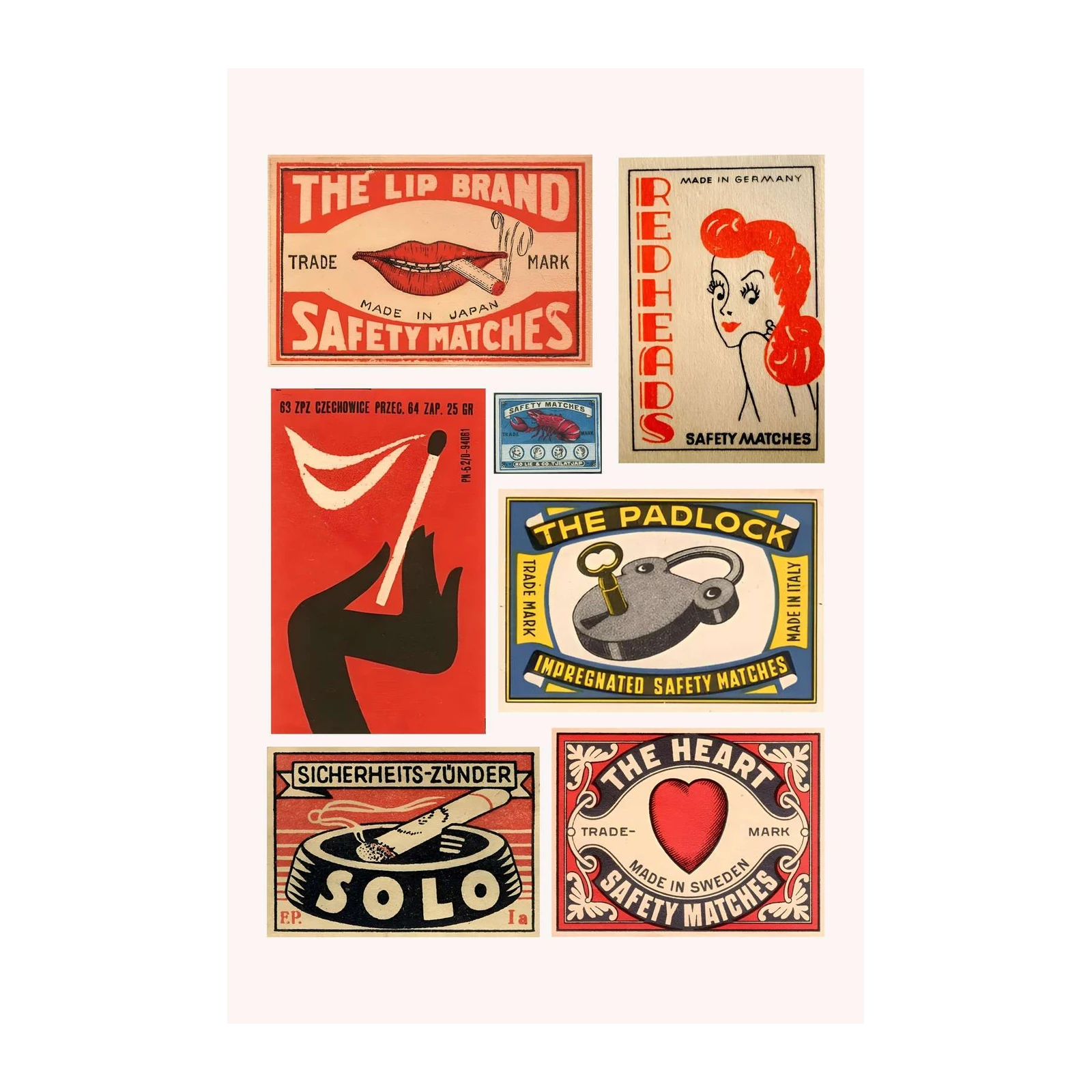 Vintage Matchbox Art Collection Wall Art