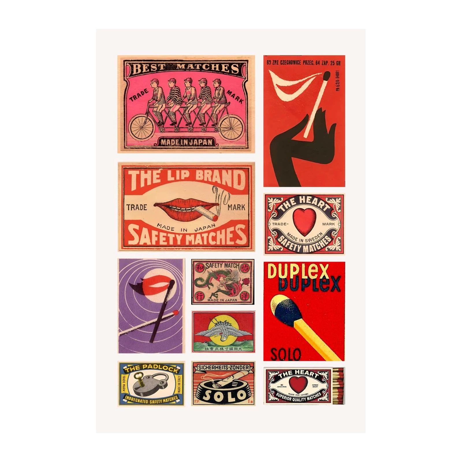 Vintage Matchbox Art Wall Art