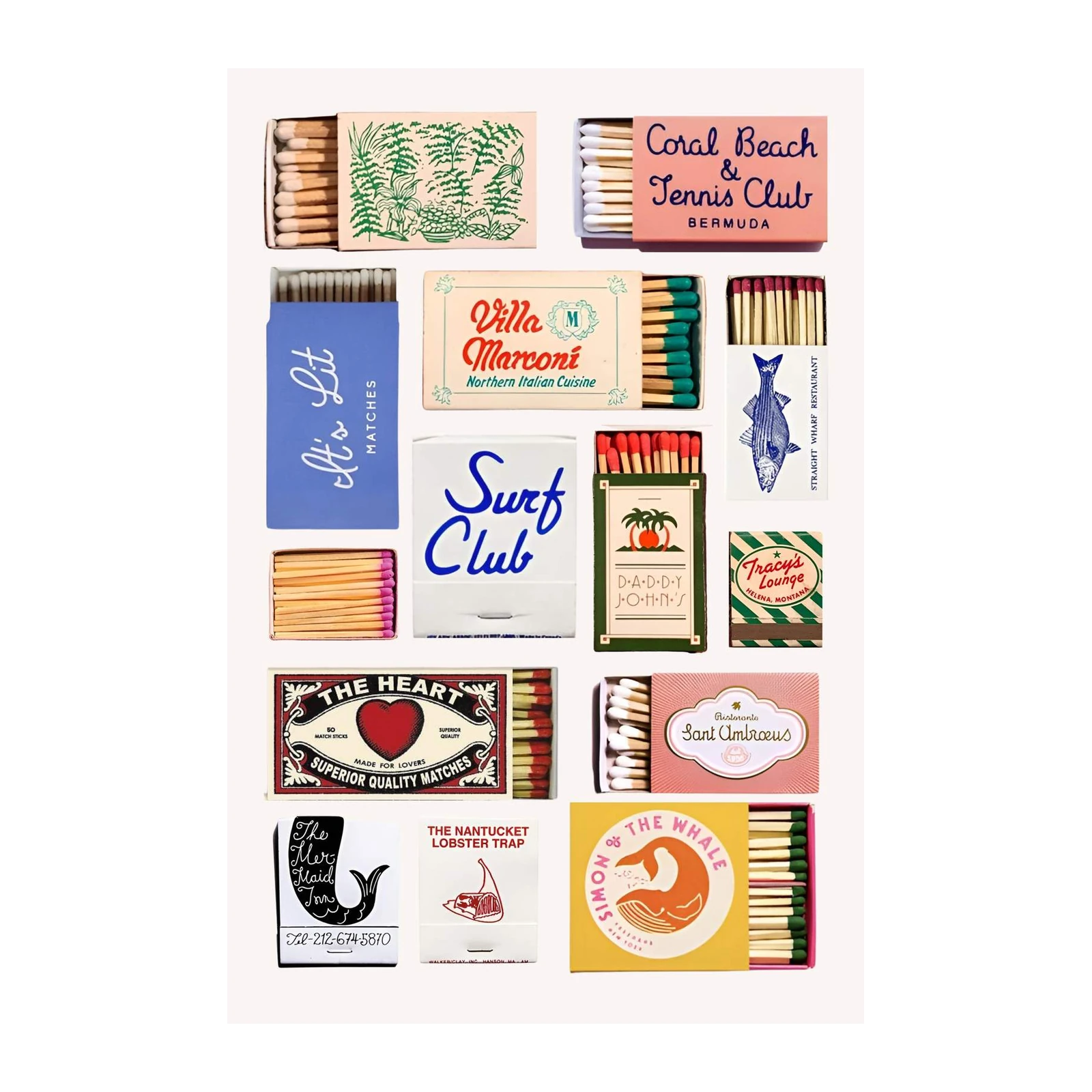Retro Matchbook Art Wall Art