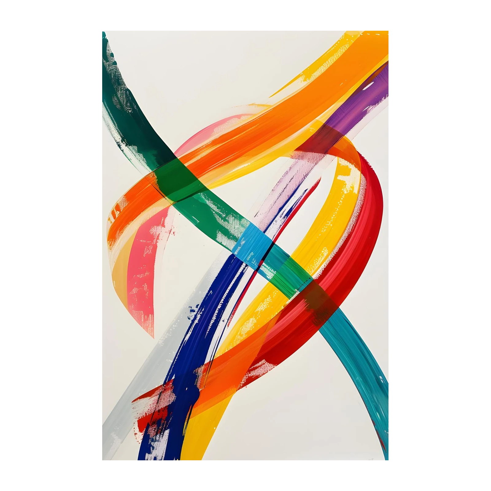 Vibrant Brushstroke Spectrum Wall Art