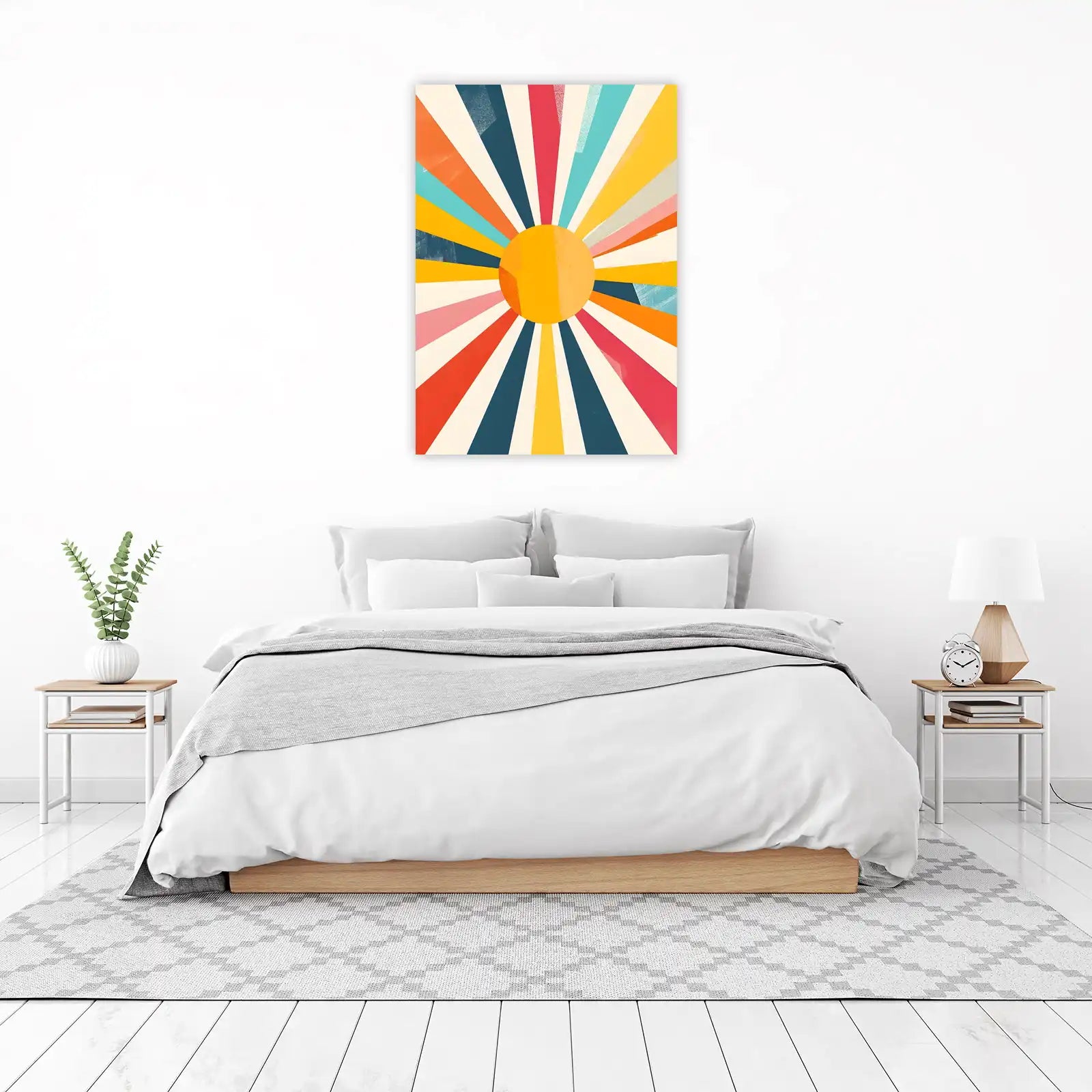 Retro Sunburst Abstract Wall Art | Boho Wall Art