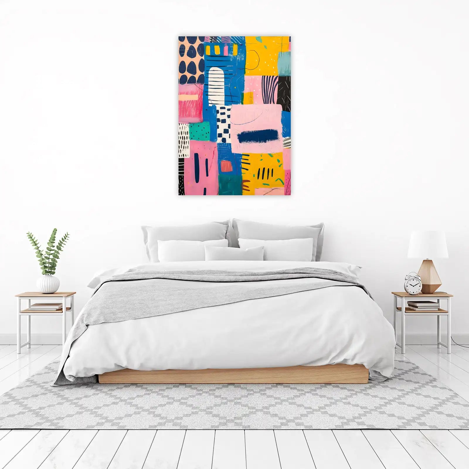 Vibrant Abstract Geometric Shapes Wall Art