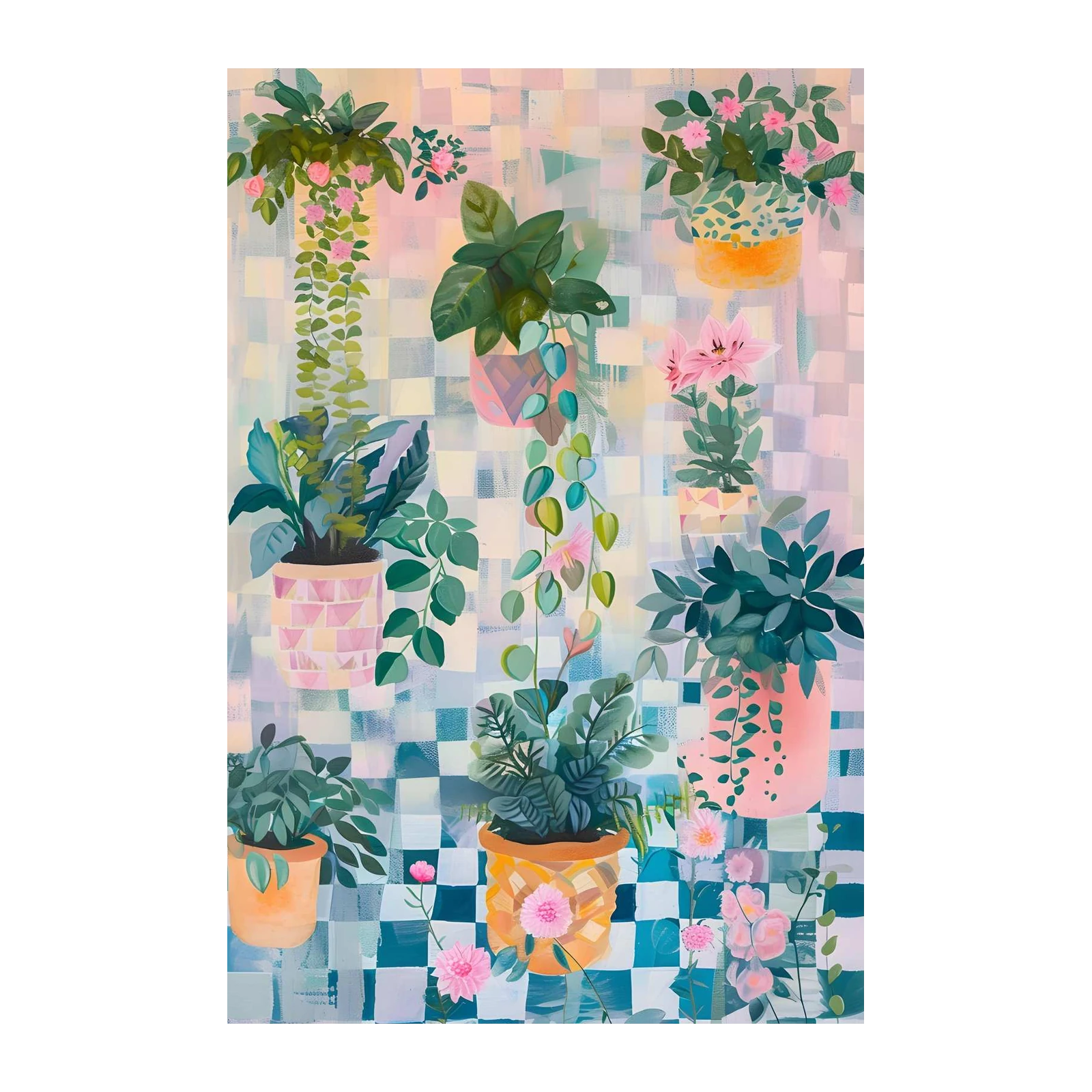 Bohemian Potted Plants Wall Art