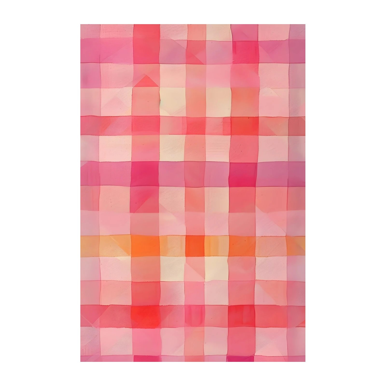 Vibrant Pink Plaid Abstract Wall Art