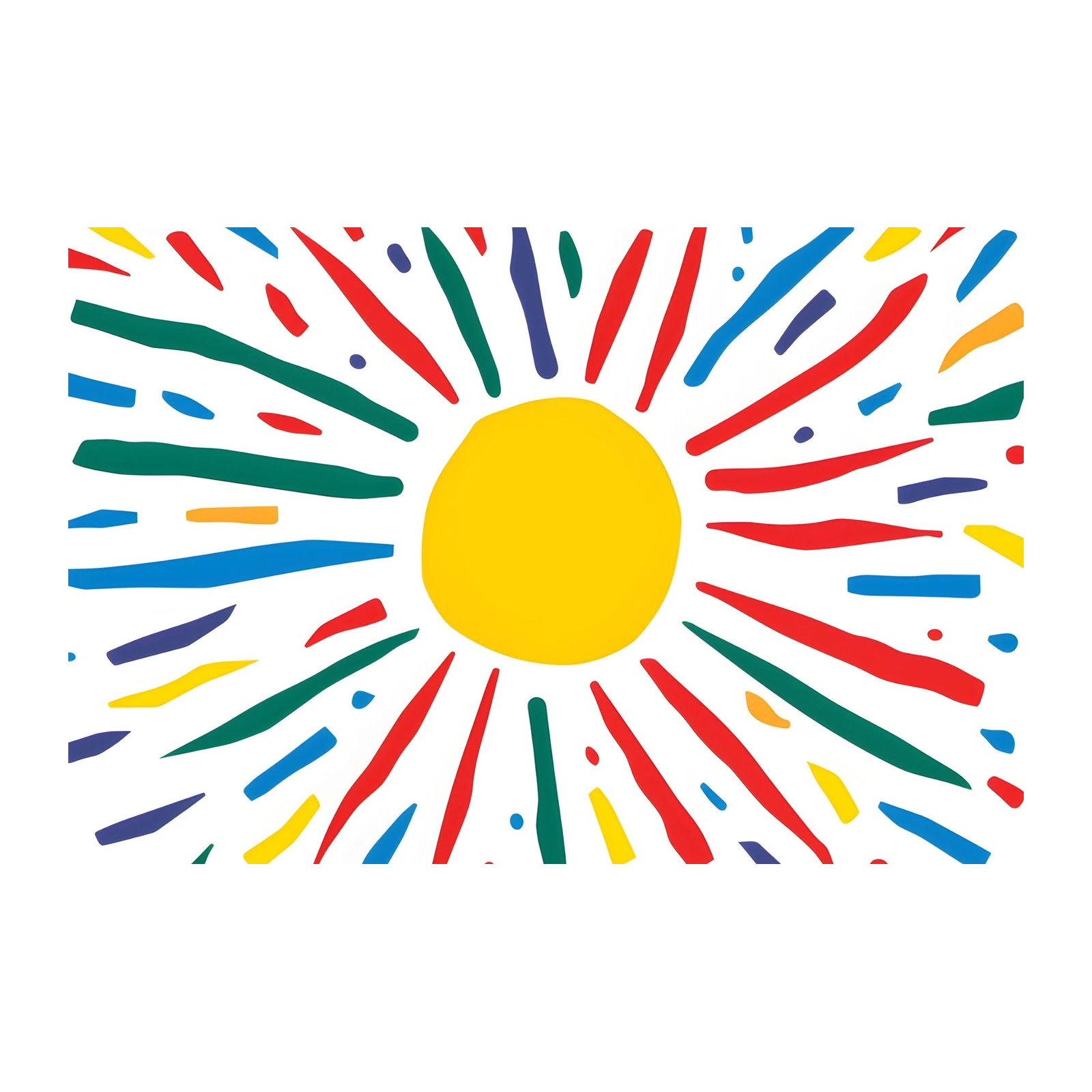Vibrant Sunburst Abstract Art Wall Art