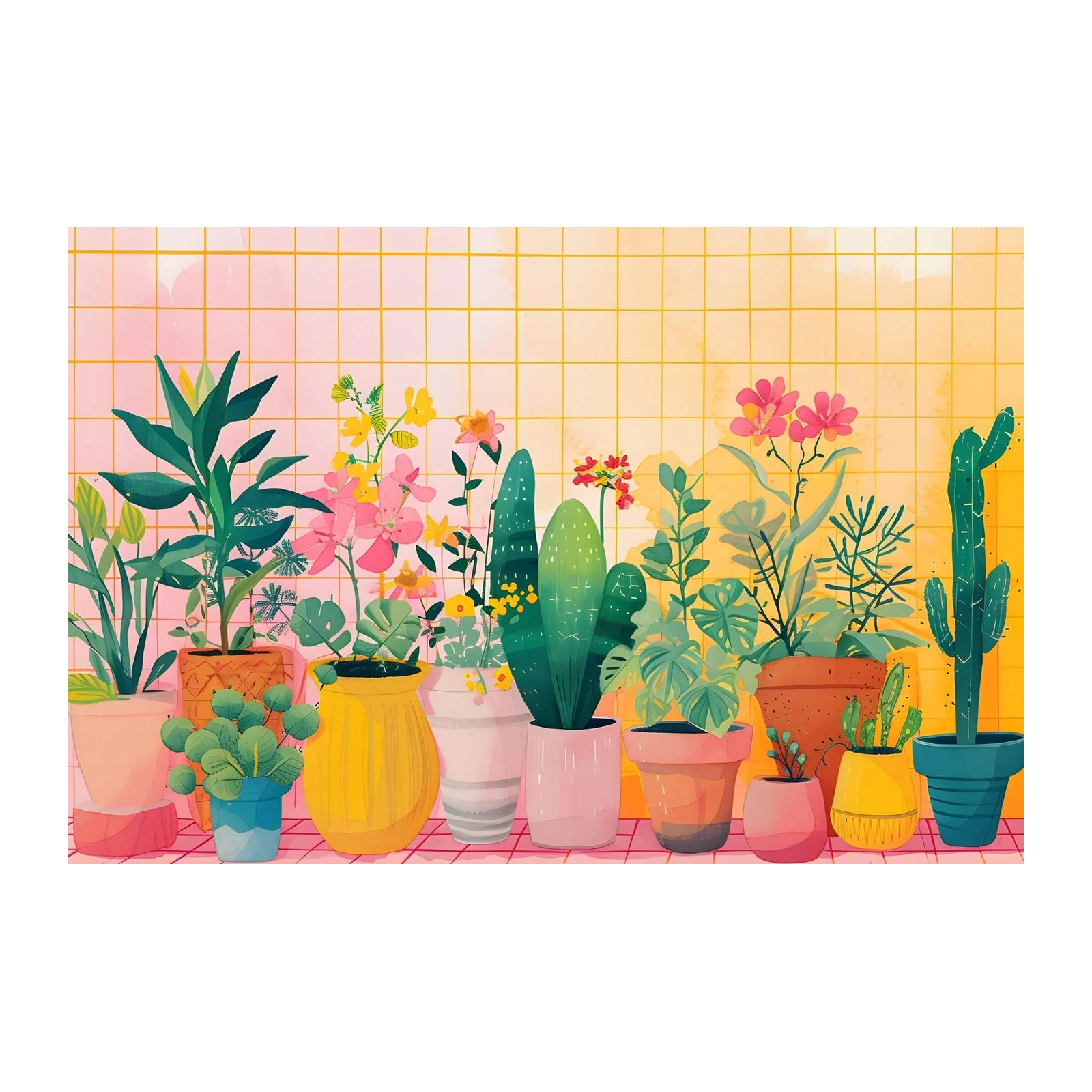 Vibrant Potted Plants & Flowers Wall Art