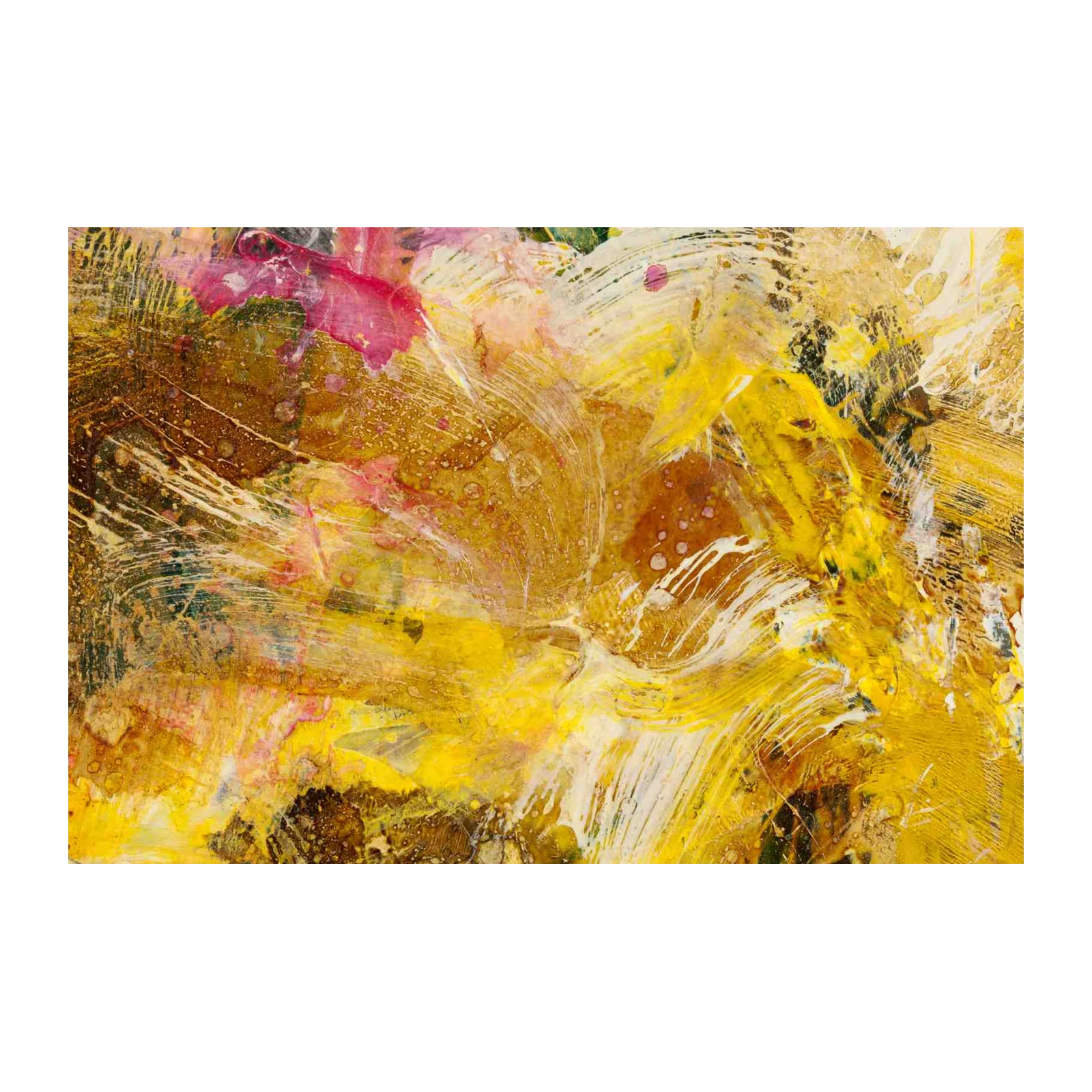 Vibrant Abstract Yellow & Pink Wall Art