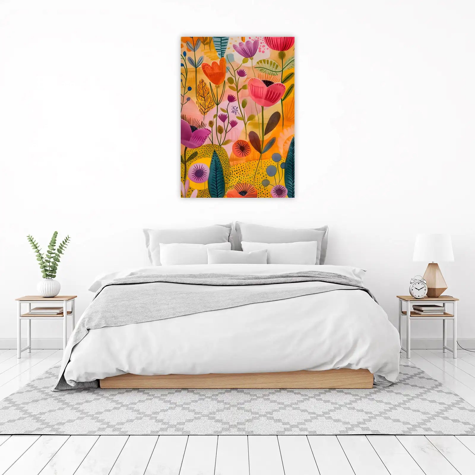 Vibrant Floral Abstract Wall Art