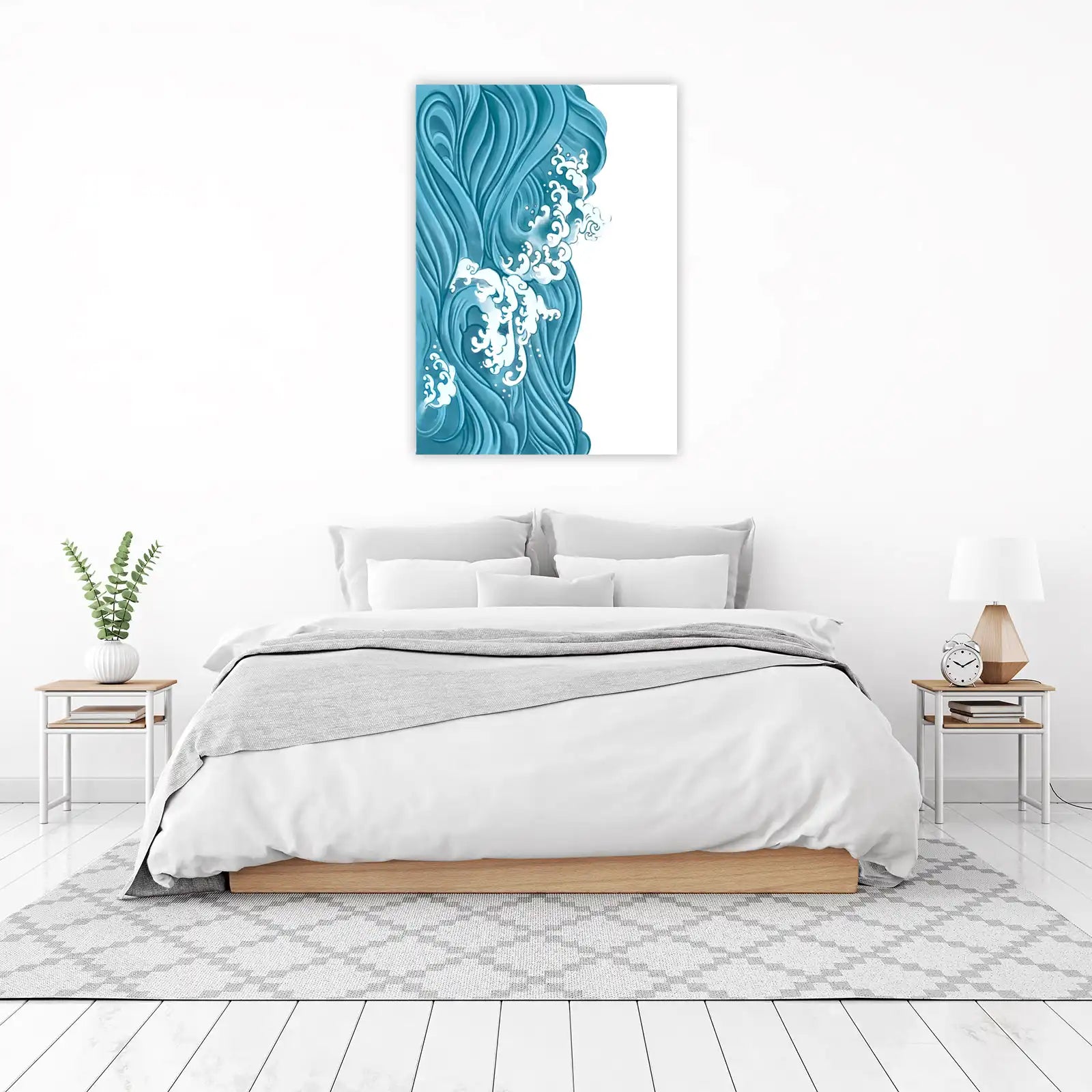 Serene Ocean Waves Japanese Art Wall Art