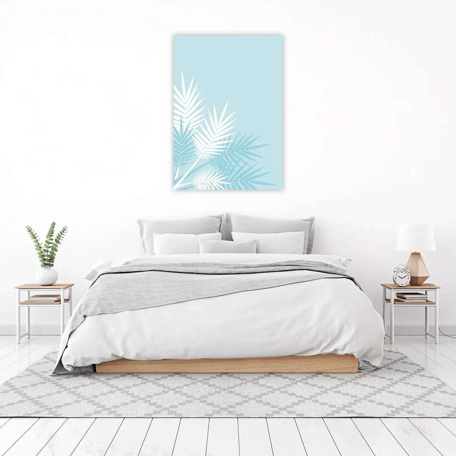 Serene Palm Leaves Coastal Wall Art