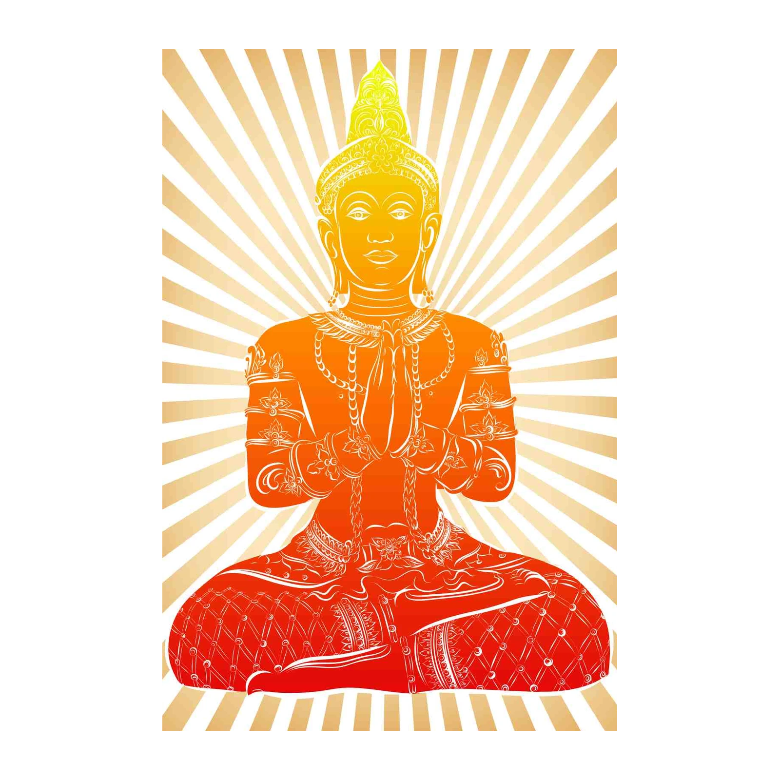 Meditating Buddha Serene Aura Wall Art