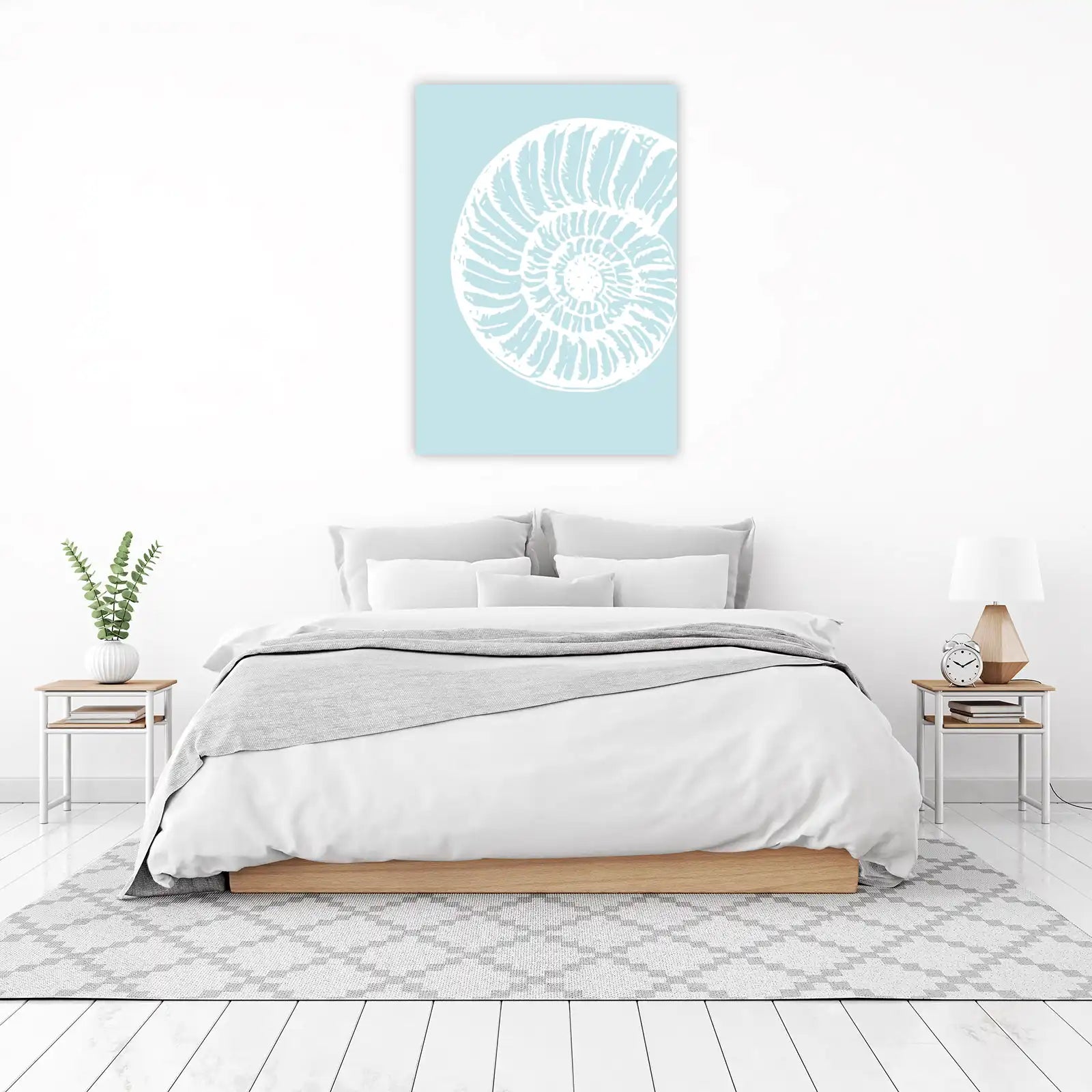 Serene Nautilus Shell Coastal Wall Art