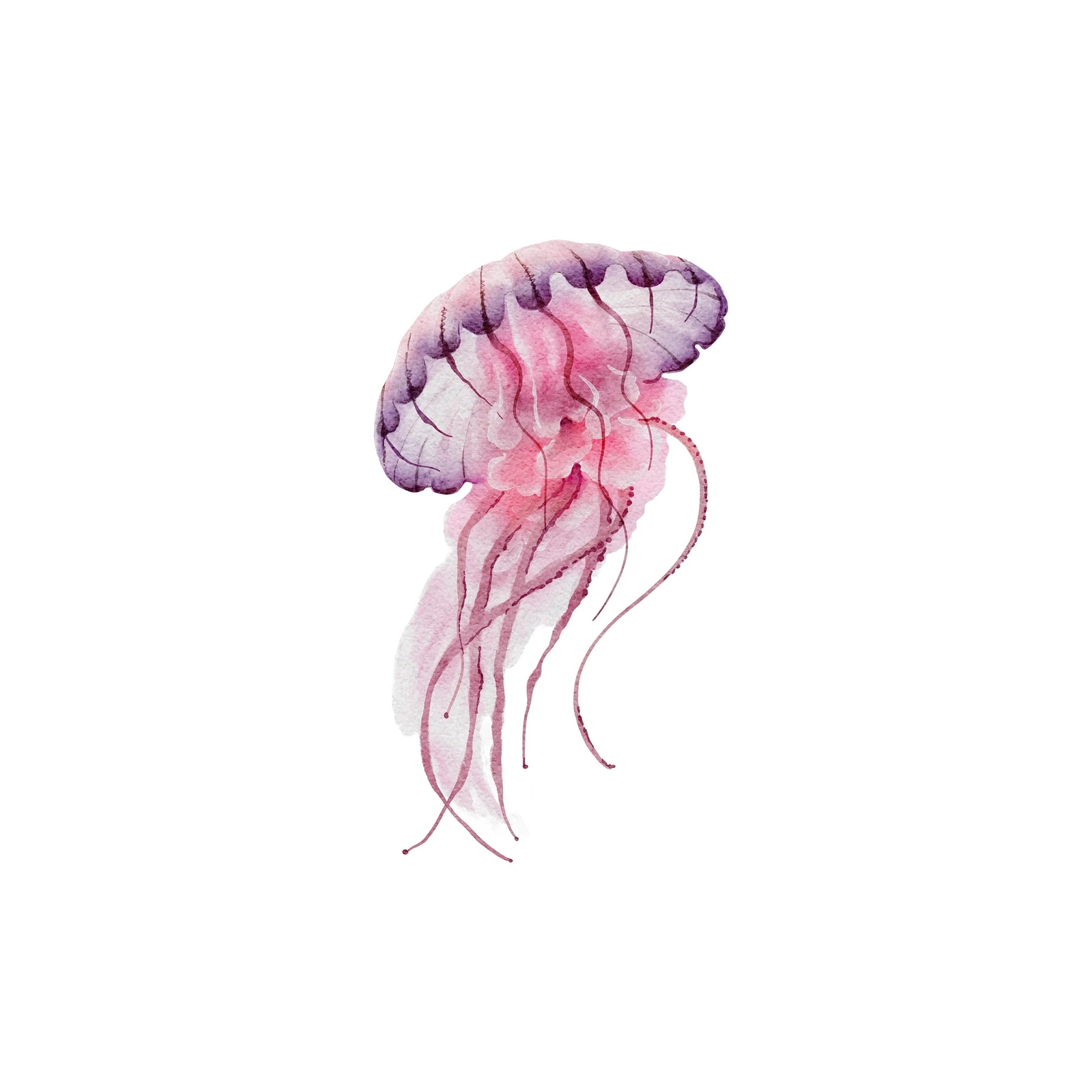 Ethereal Watercolor Jellyfish Wall Art