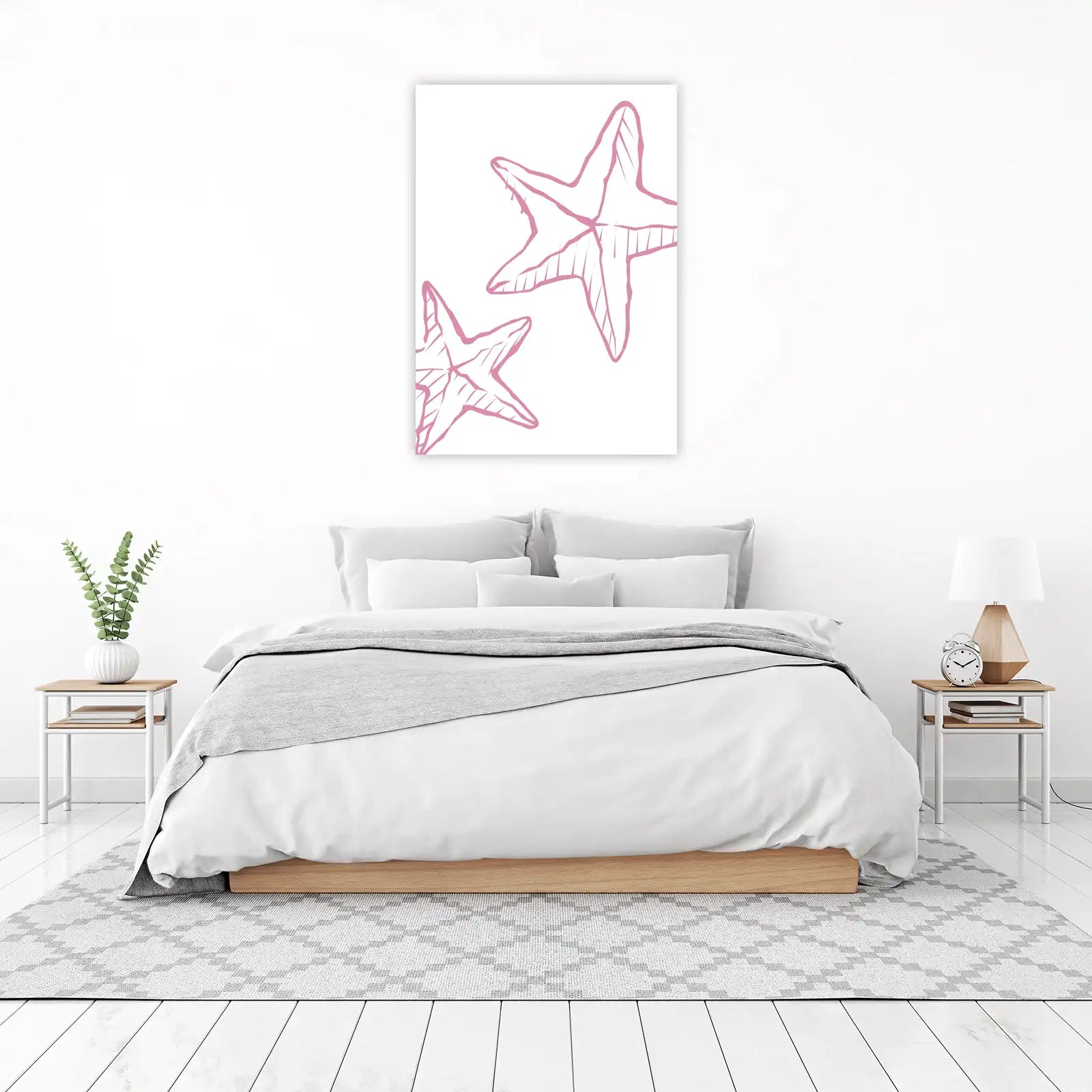 Charming Pink Starfish Duo Wall Art