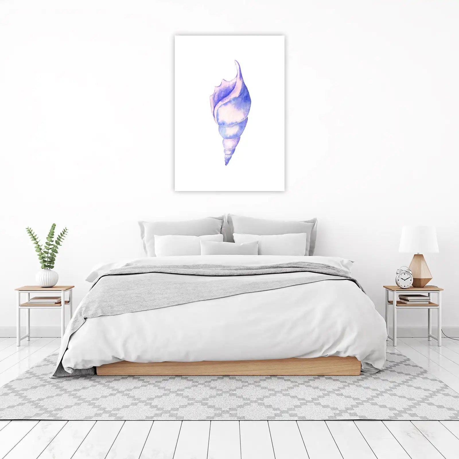 Ocean Breeze Watercolor Seashell Wall Art