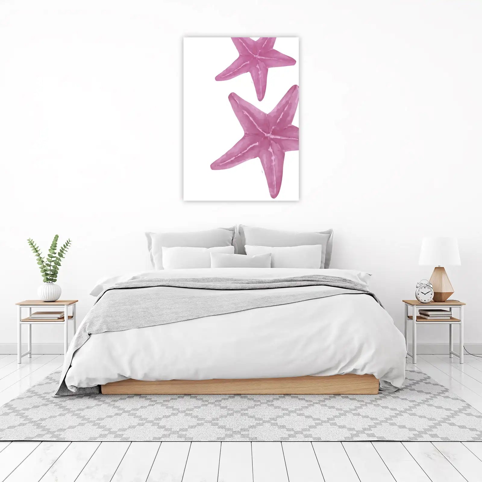 Charming Pink Starfish Duo Wall Art