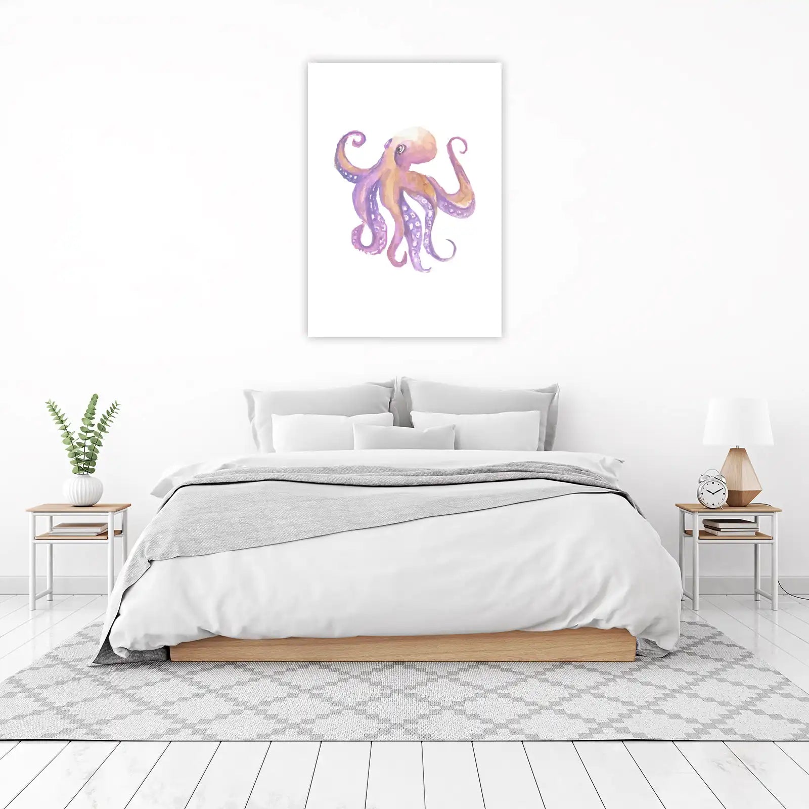 Whimsical Watercolor Octopus Wall Art Wall Art