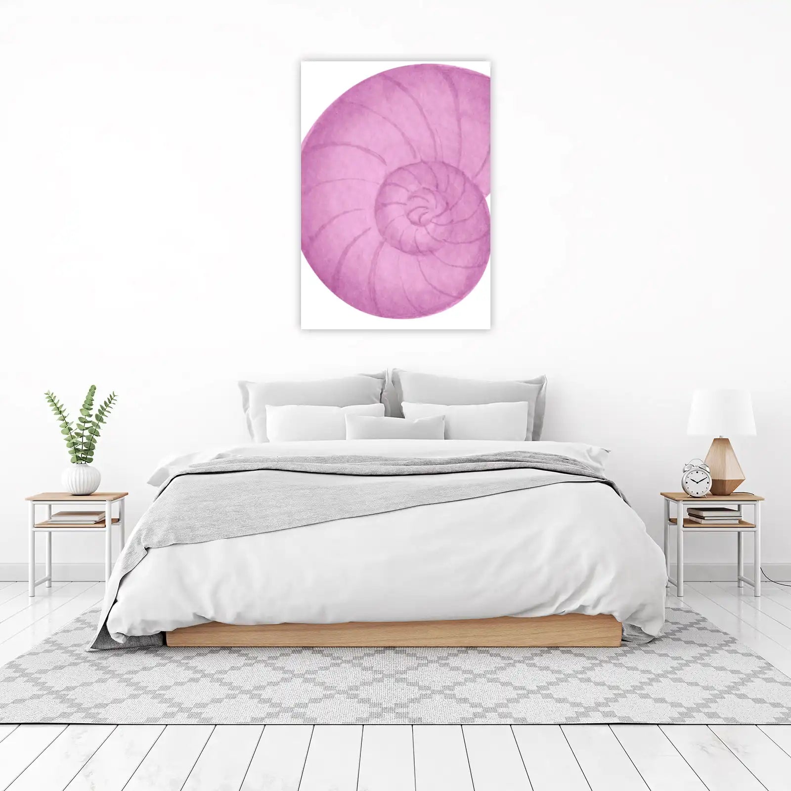Serene Pink Nautilus Shell Art Wall Art