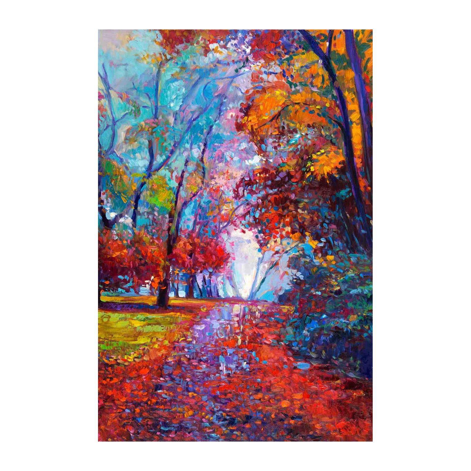 Vibrant Autumn Forest Path Wall Art