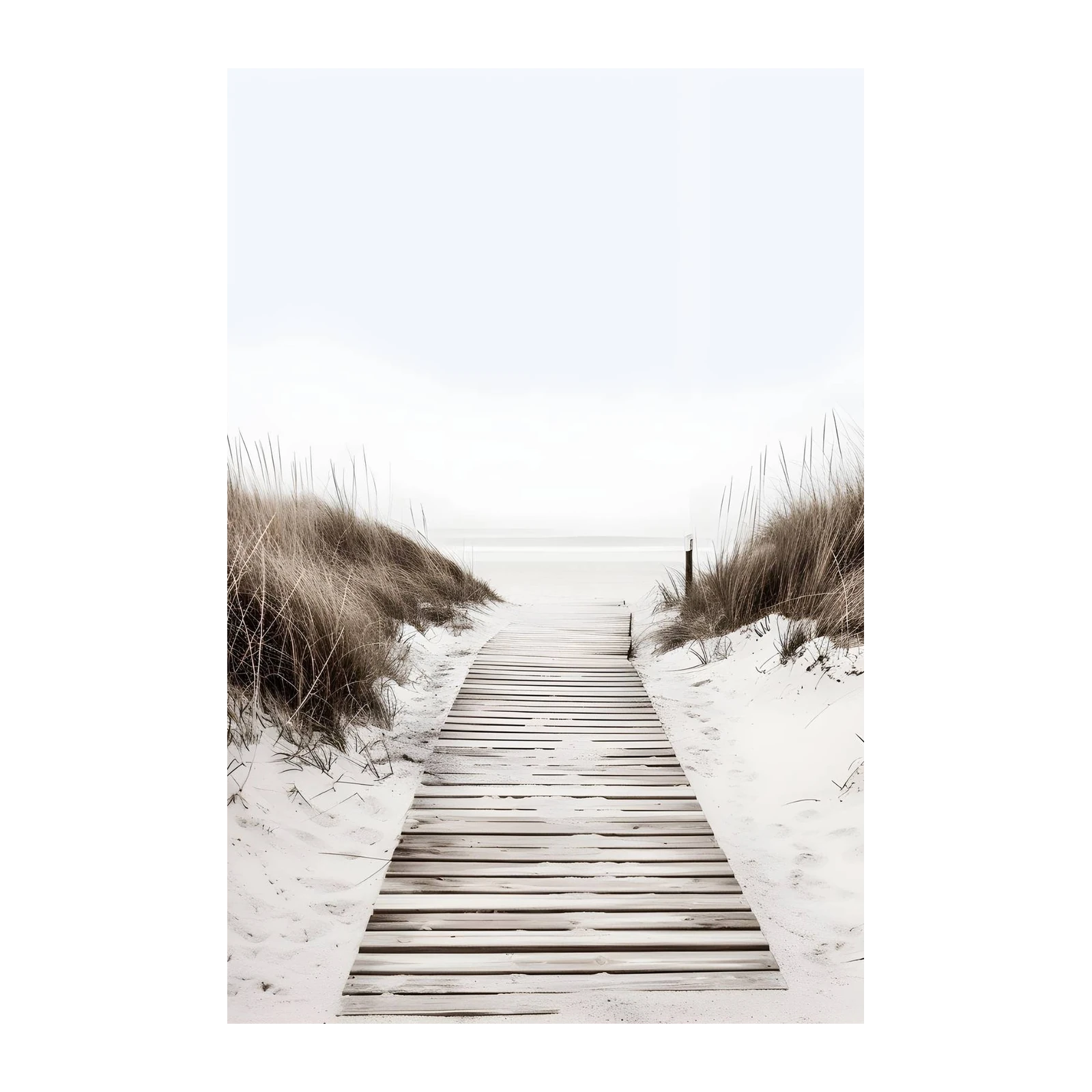 Serene Beach Path Wooden Boardwalk Wall Art